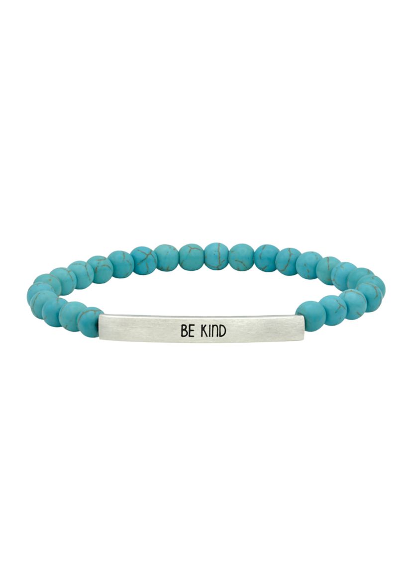 Gold Tone Be Kind Beaded Bracelet