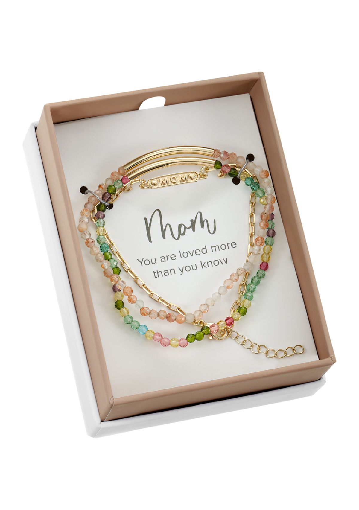 Gold Tone Bracelet Trio with Multi Beaded Bracelet Set