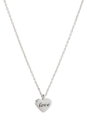 Wonderly Silver Plated Love Script Heart Pendant