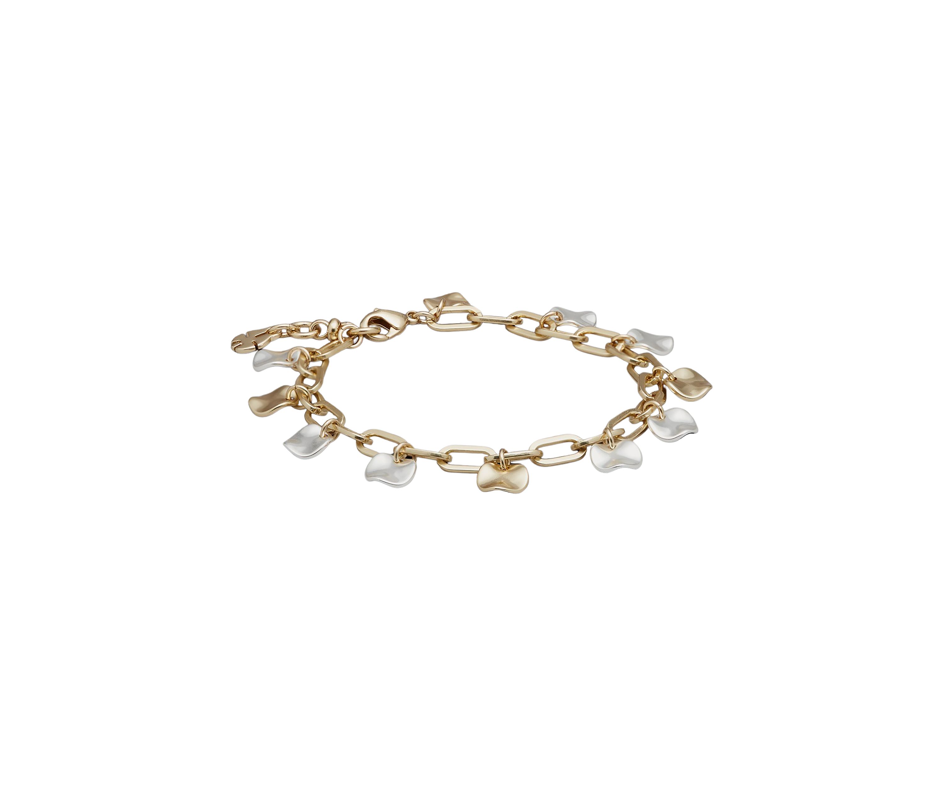 Two Tone Charm Chain Bracelet
