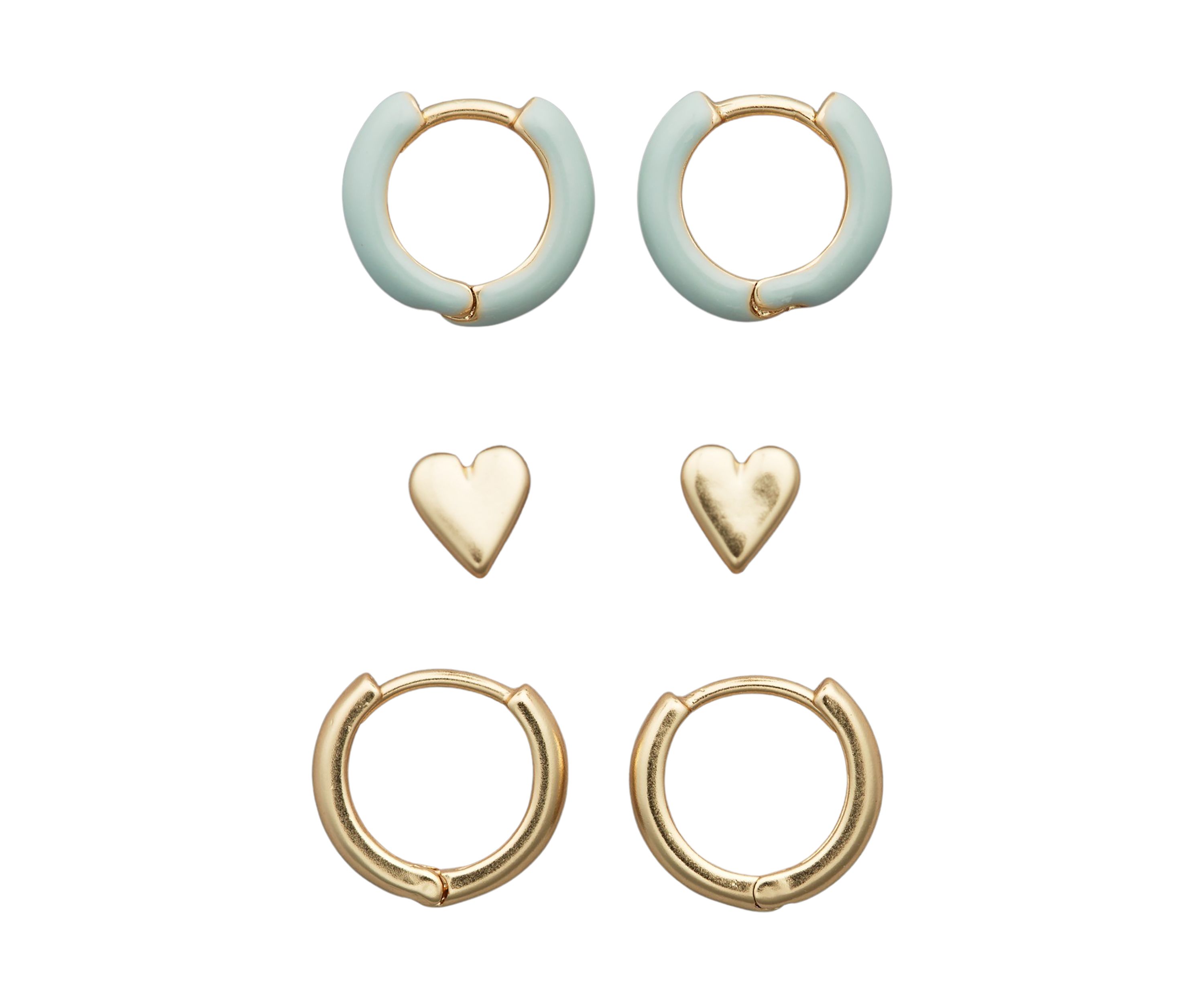 Mauve Enamel Hoop Earrings Set