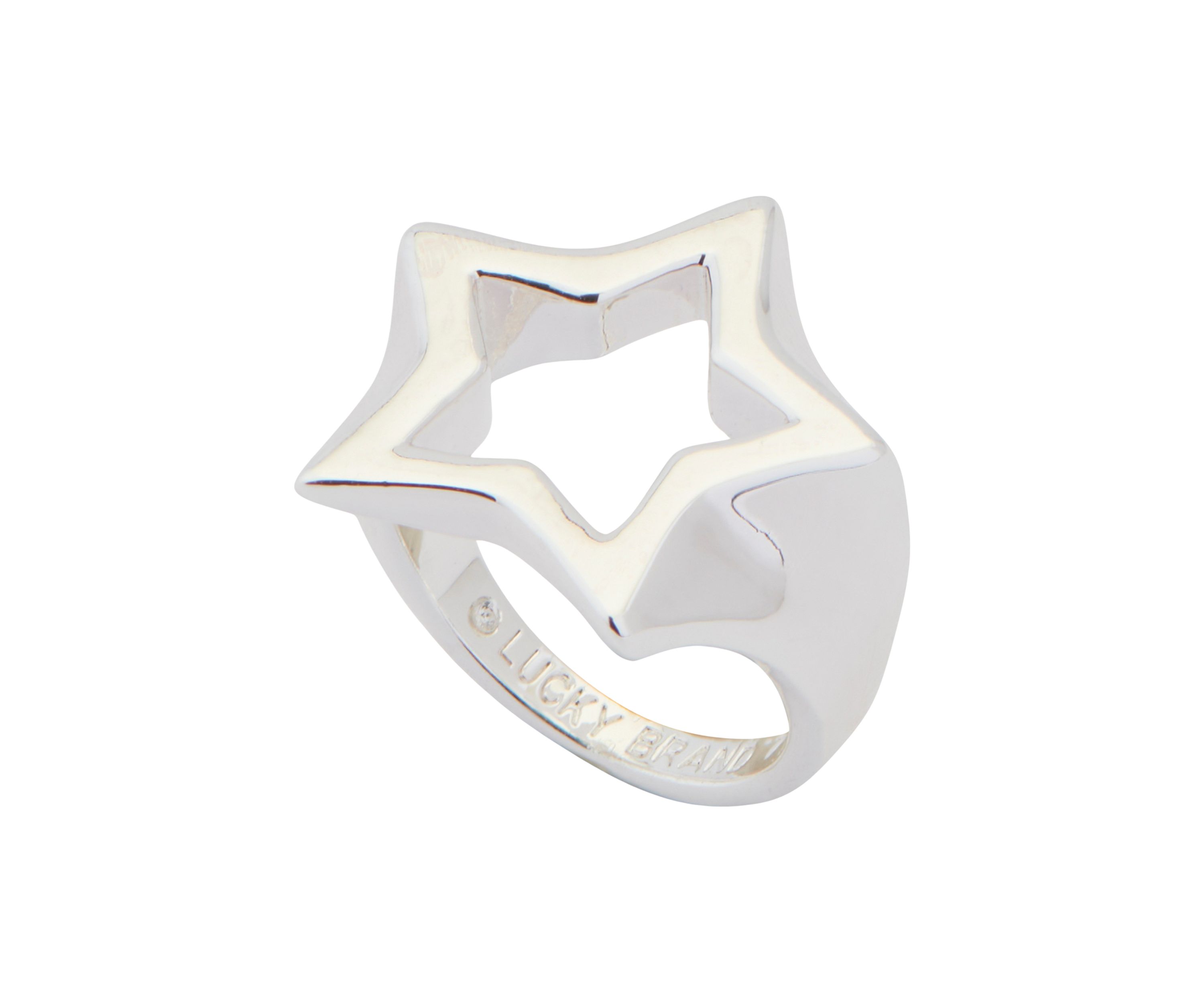 Silver Tone Open Star Ring