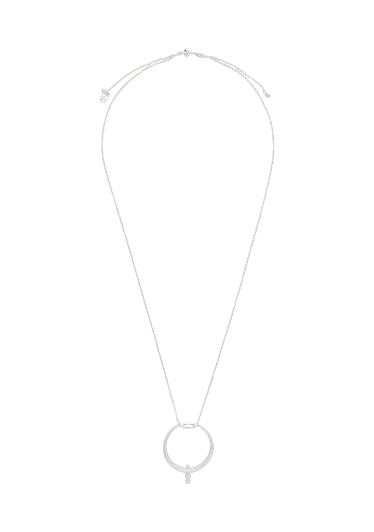 Silver Tone Pierced Hoop Necklace