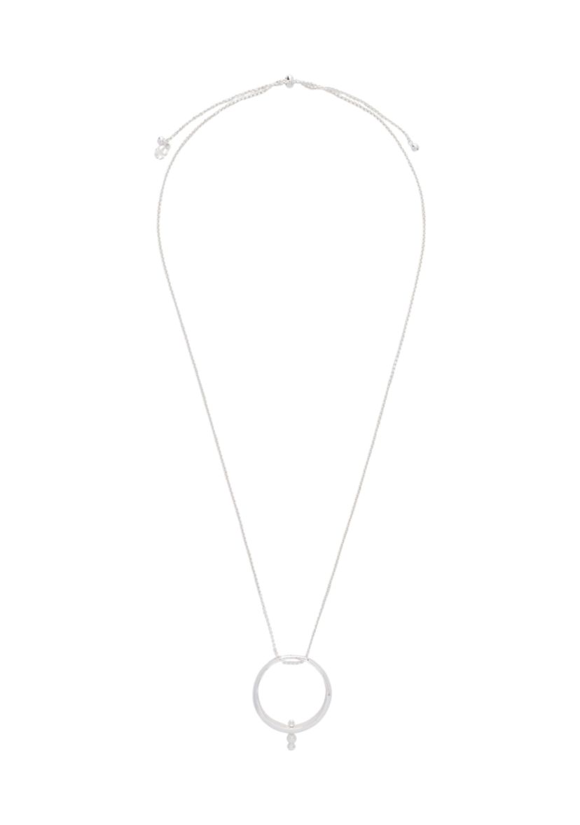 Silver Tone Pierced Hoop Necklace