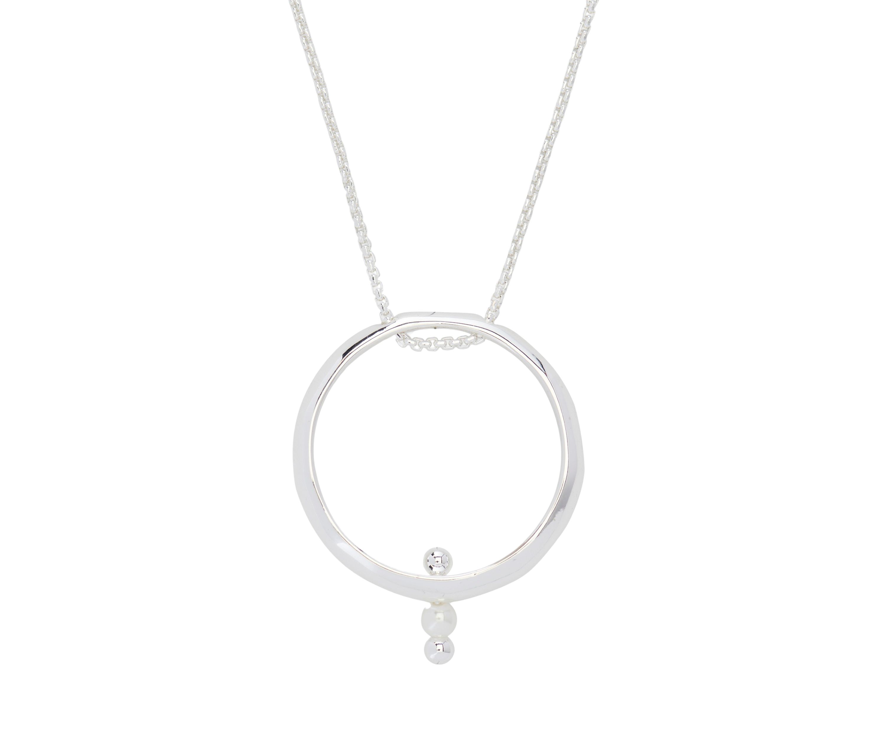 Silver Tone Pierced Hoop Necklace