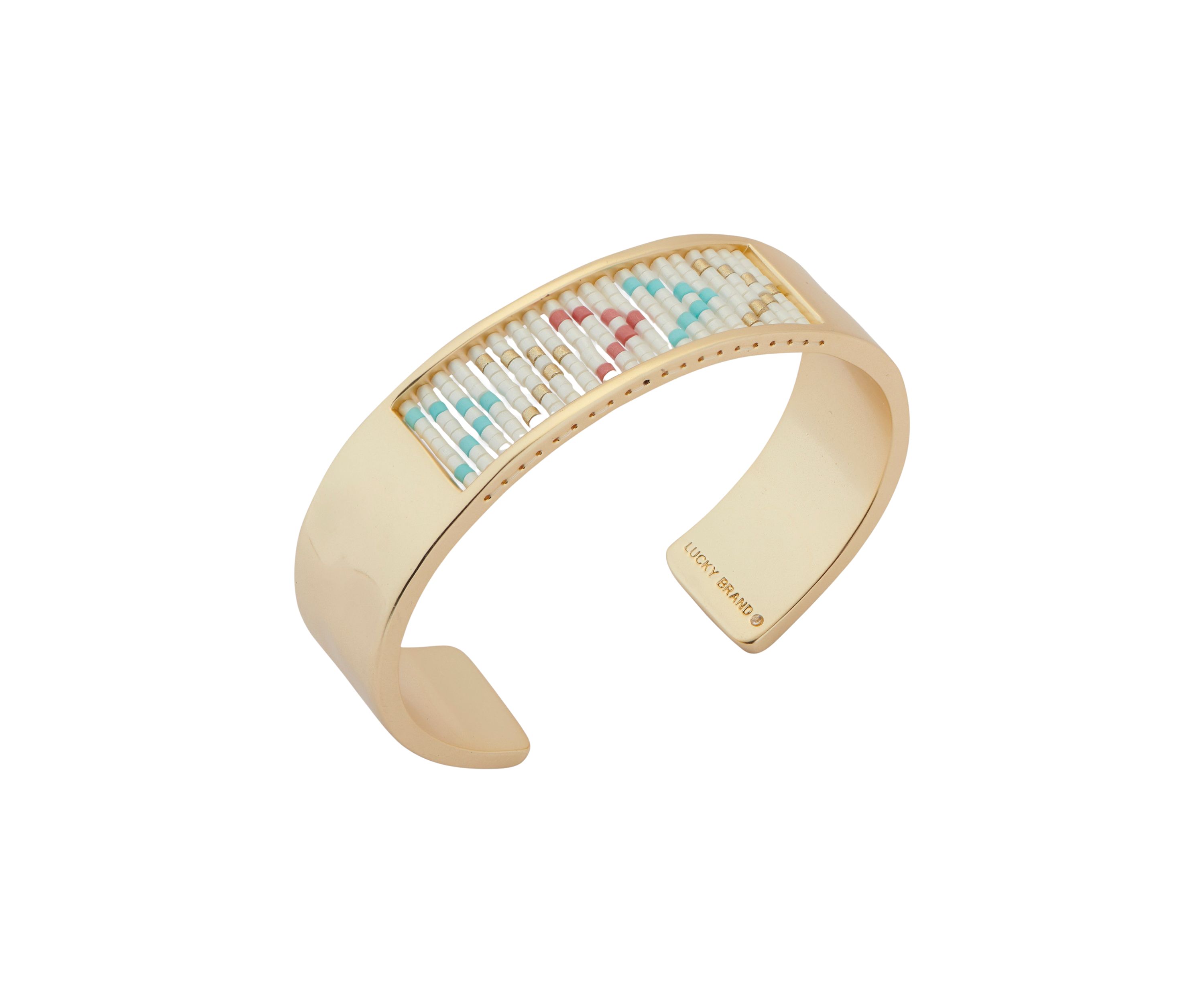 Gold Tone Beaded Cuff Bracelet