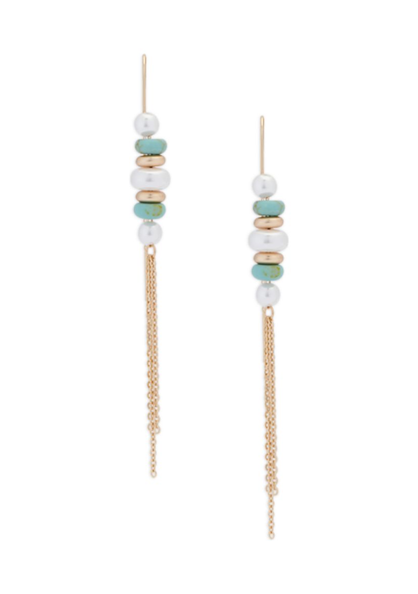Pearl and Stone Fringe Earrings