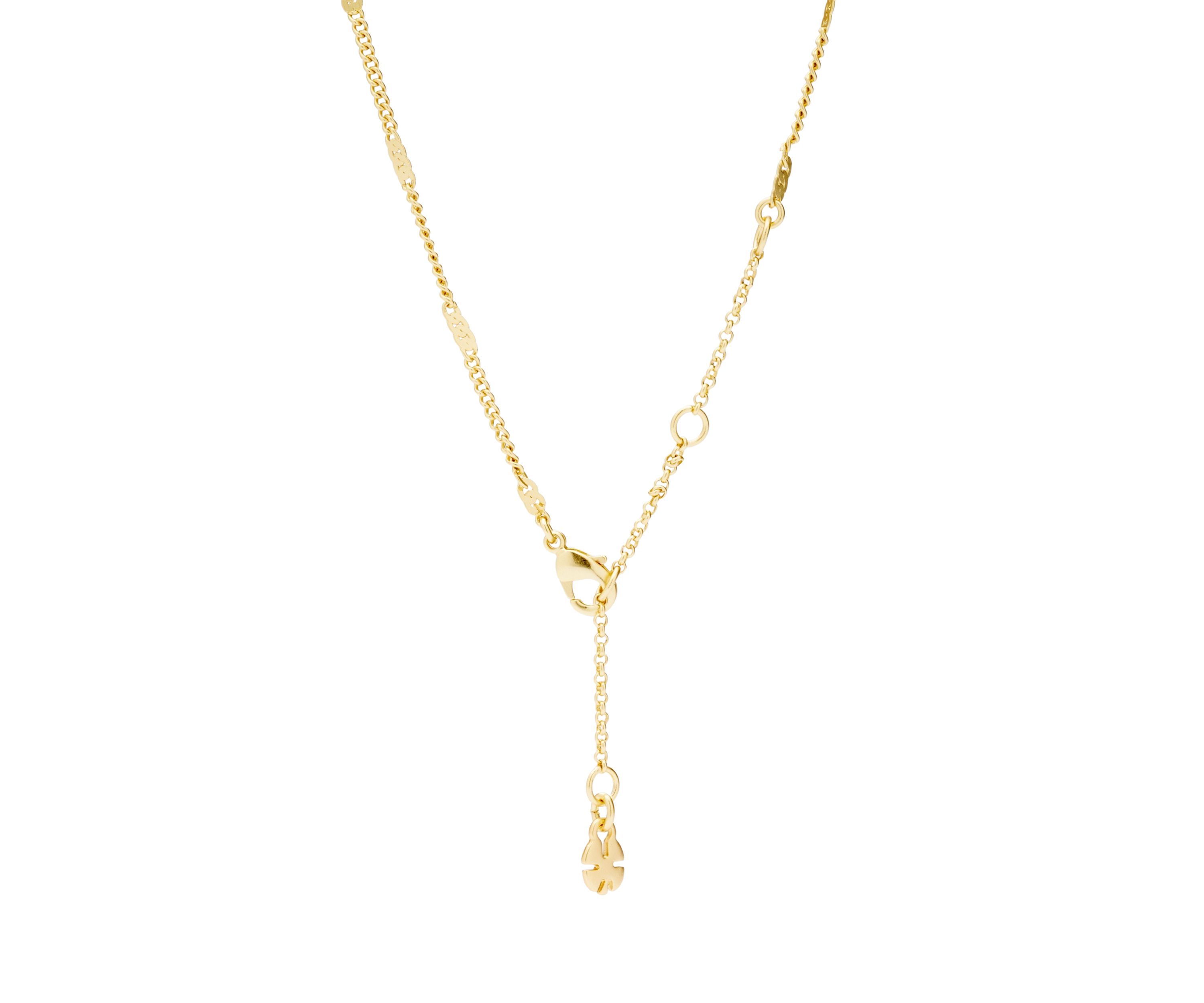 Gold Tone Ocean View Pendant Necklace
