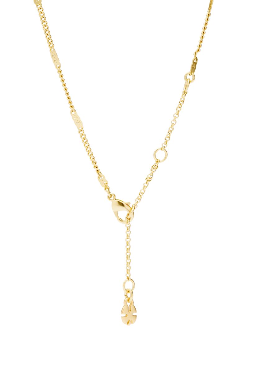 Gold Tone Ocean View Pendant Necklace