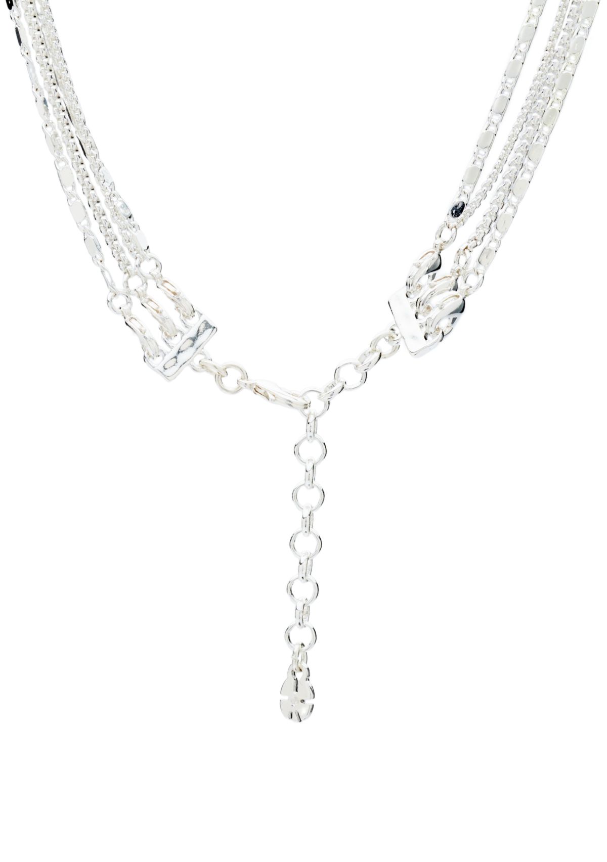Silver Tone Pearl Wave Layered Necklace