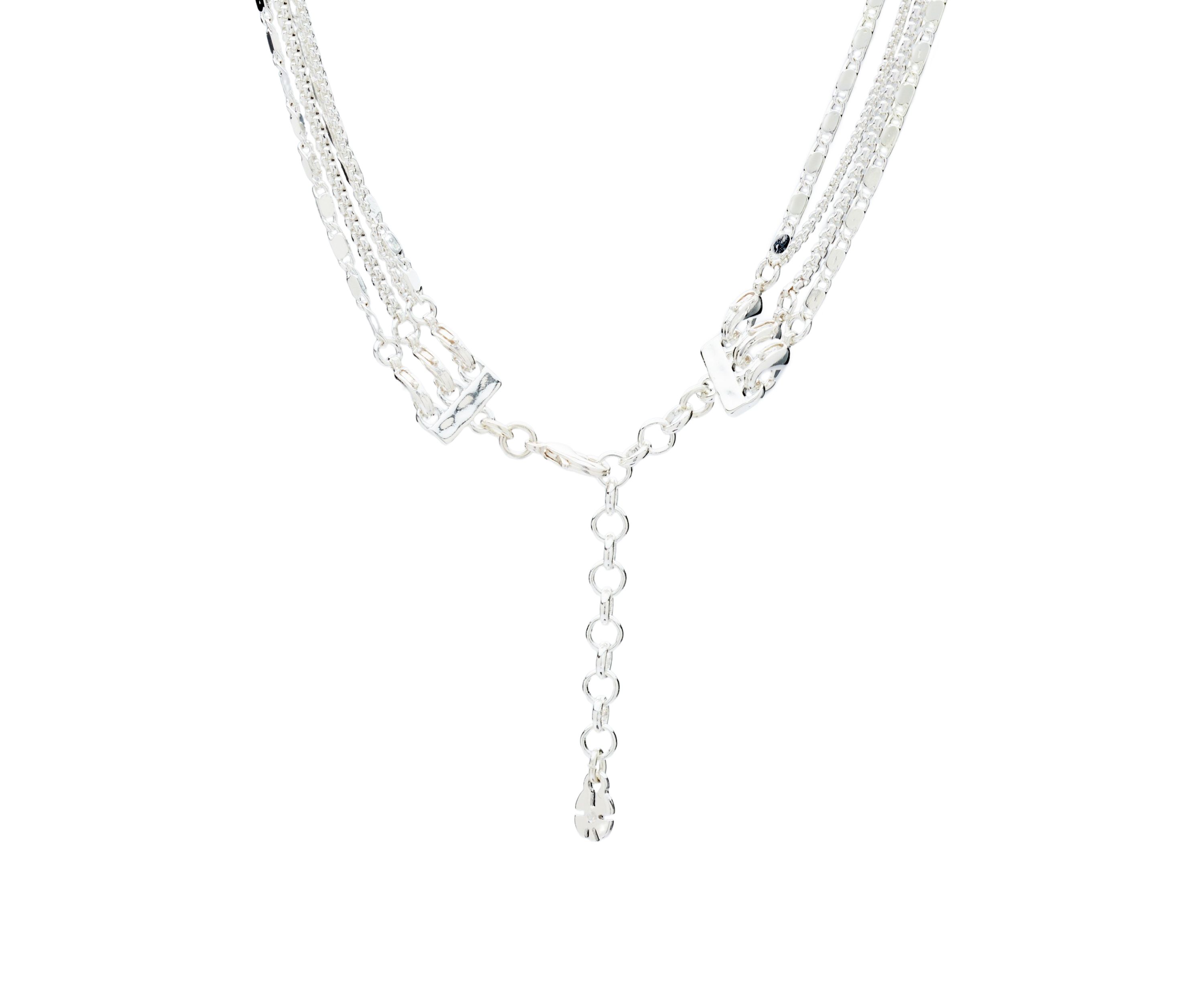 Silver Tone Pearl Wave Layered Necklace