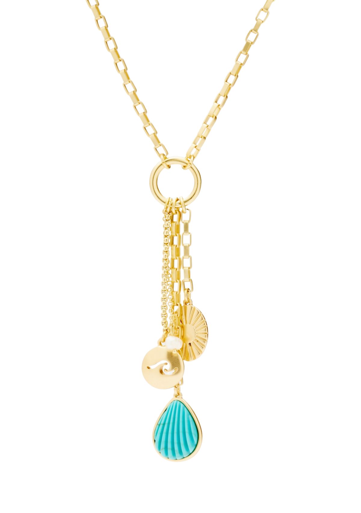 Gold Tone Tropical Shell Necklace