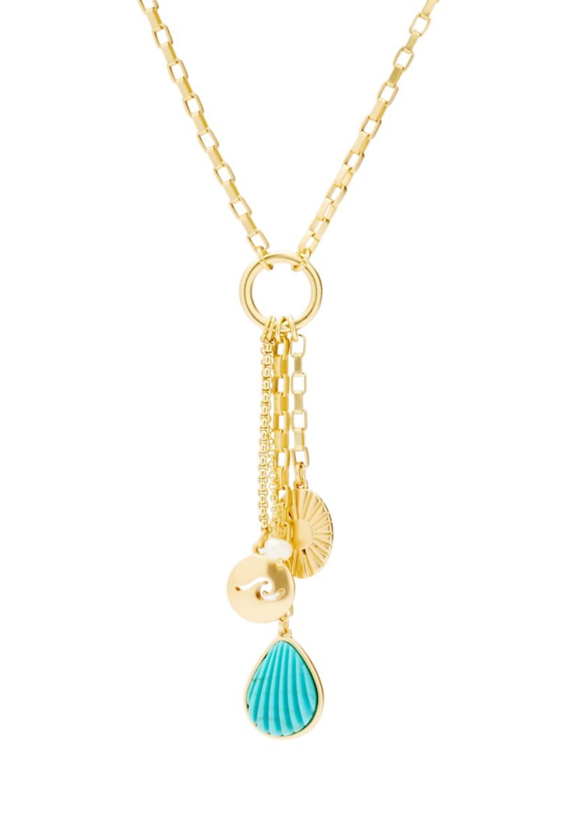 Gold Tone Tropical Shell Necklace