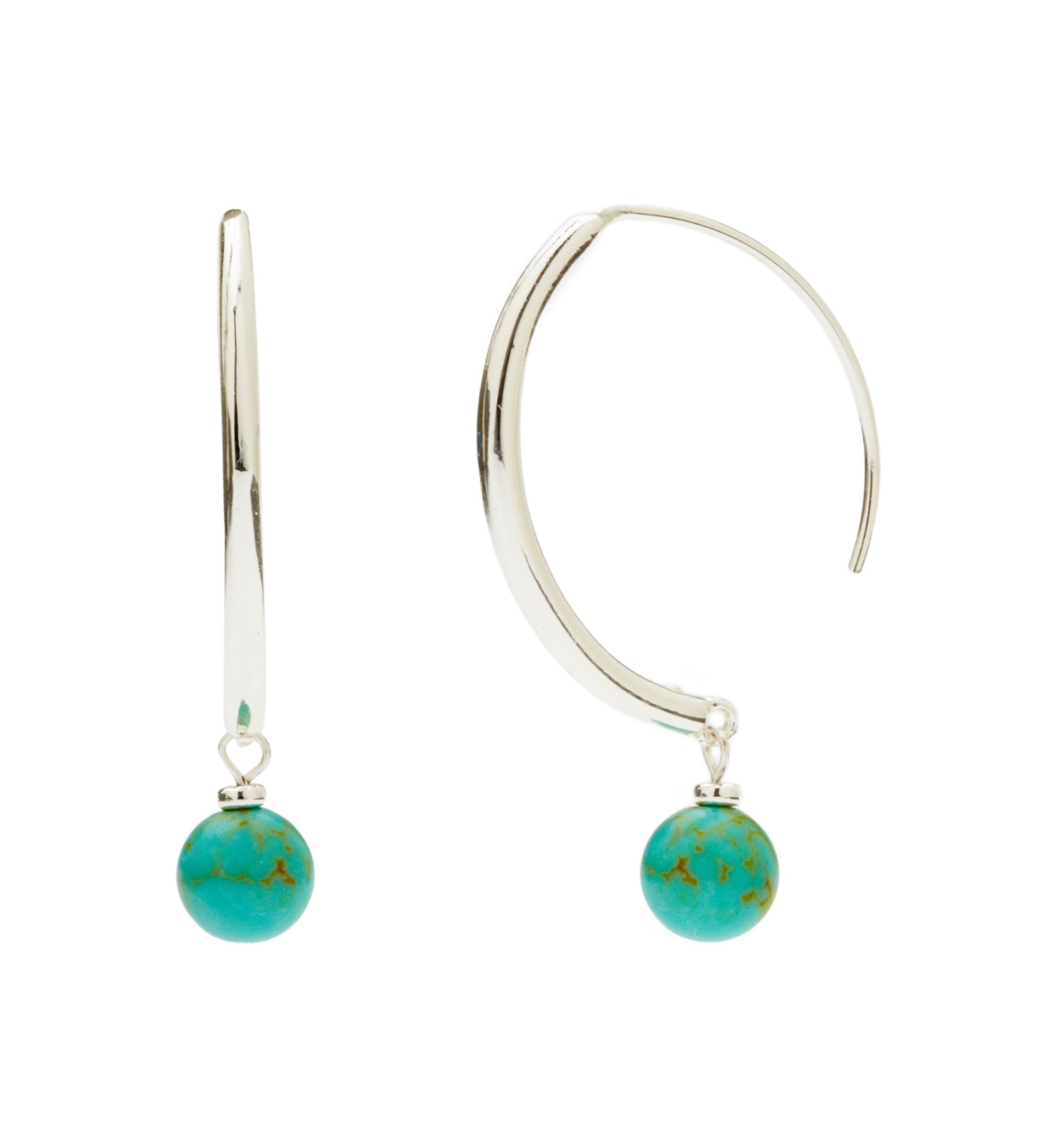 Silver Tone Swirl Beaded Earrings