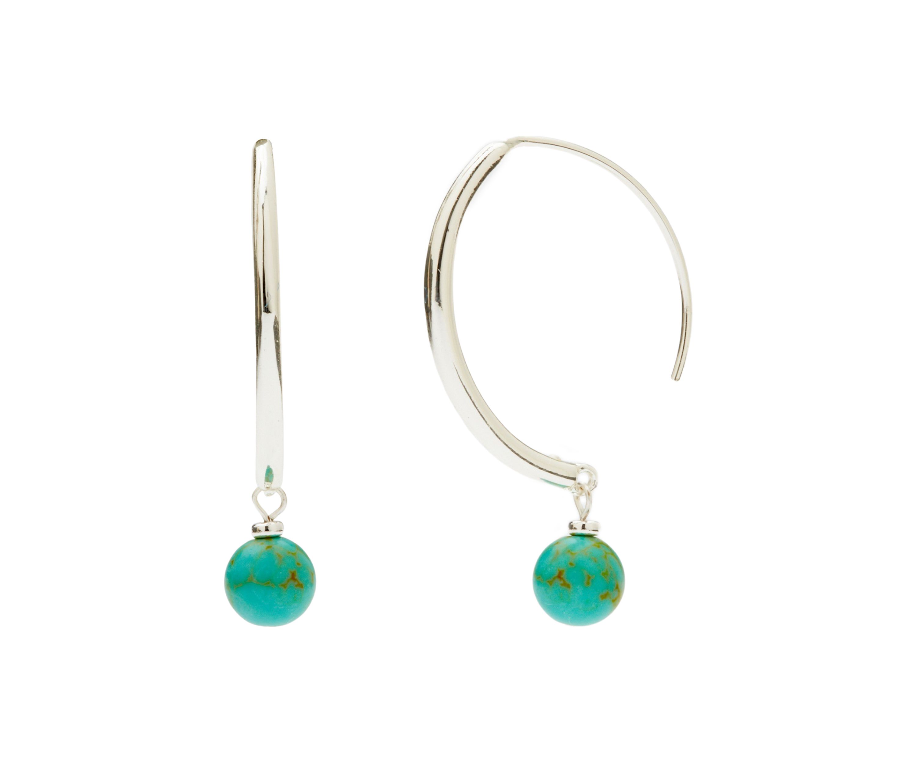 Silver Tone Swirl Beaded Earrings