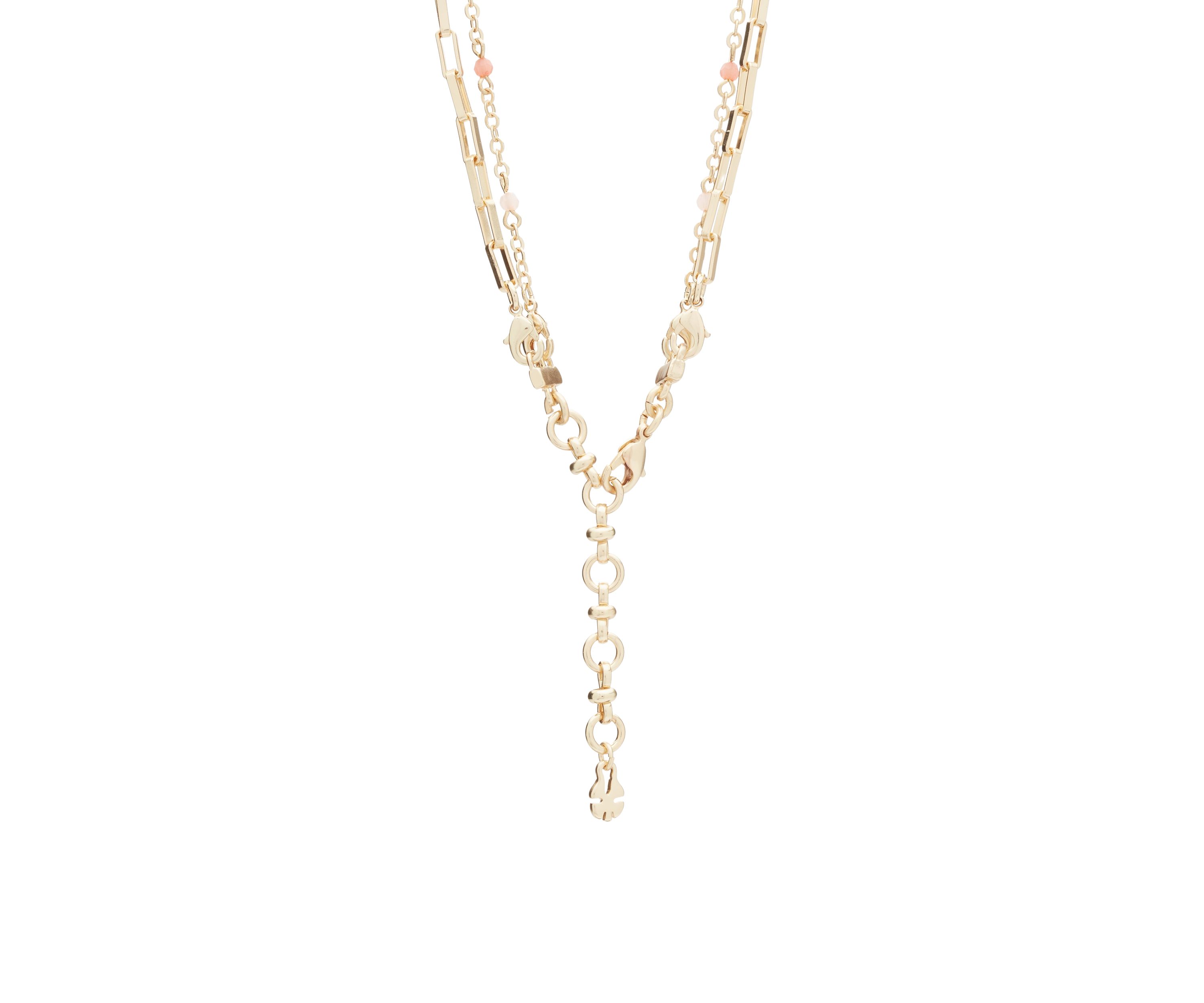 Gold Tone Daisy Beaded Layer Necklace
