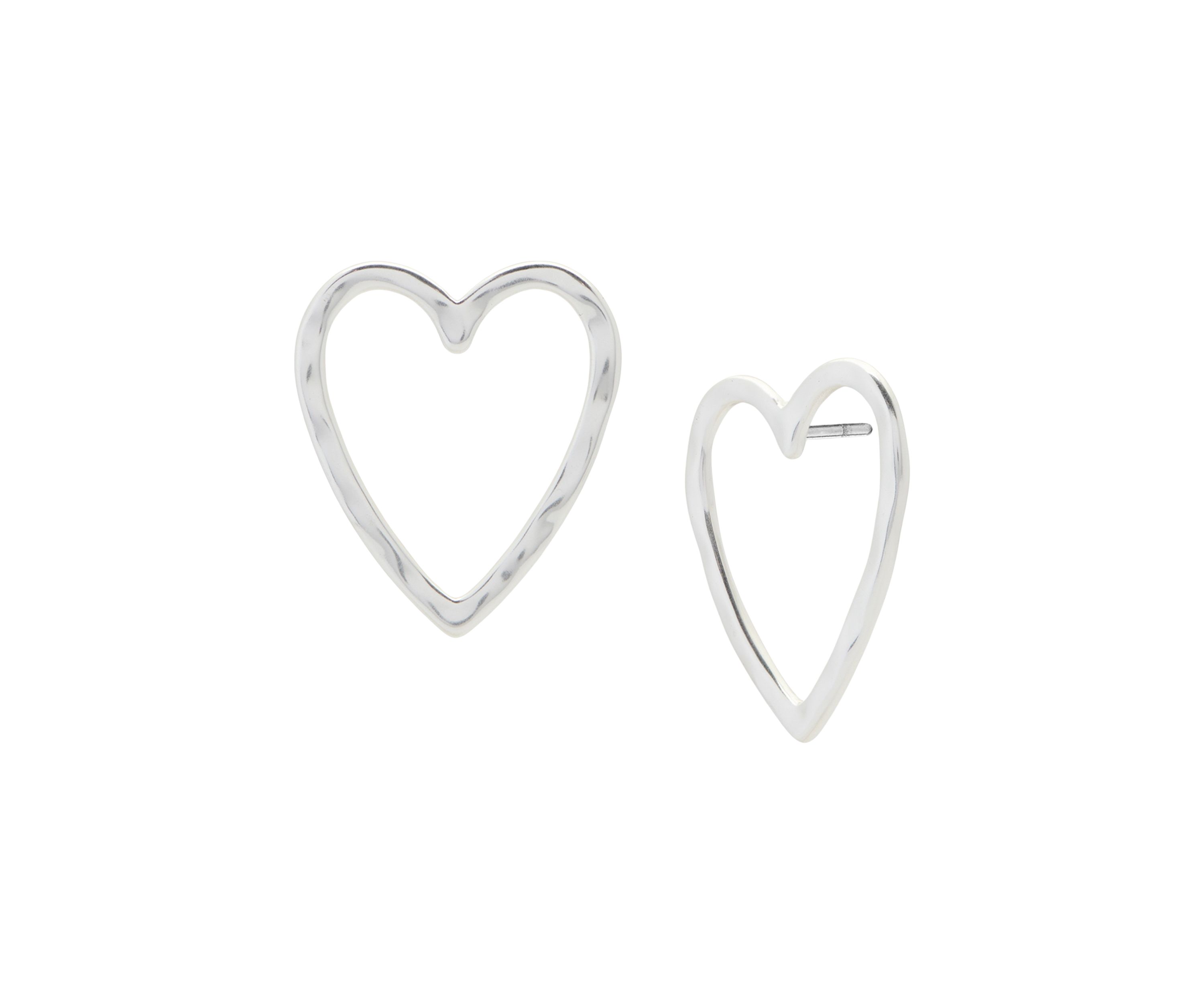 Open Heart Stud Earrings