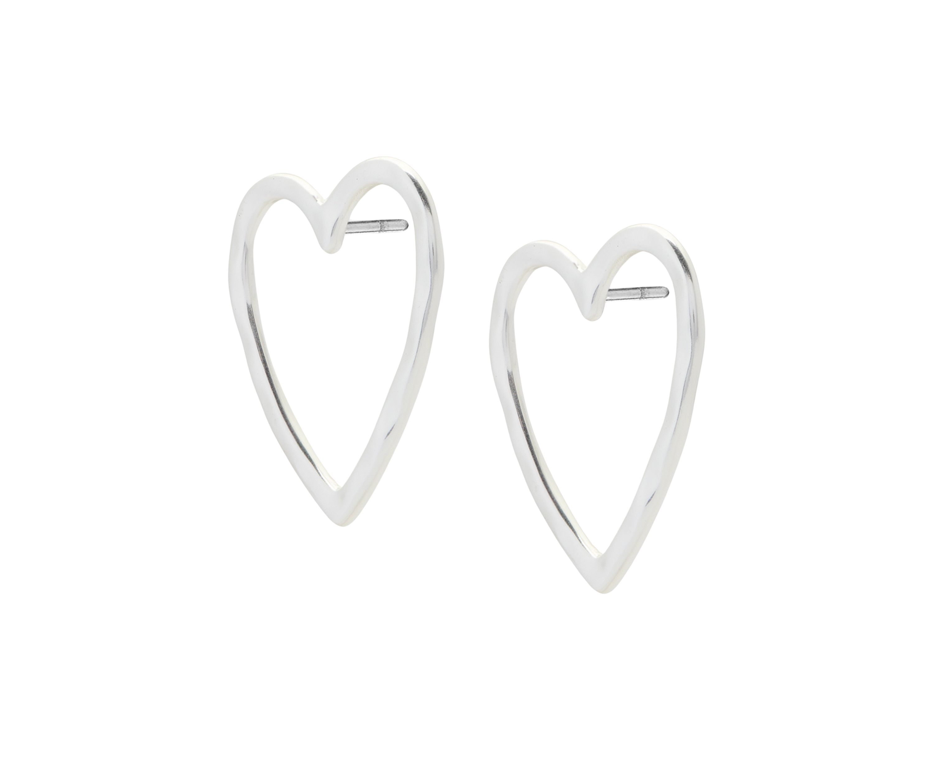 Open Heart Stud Earrings