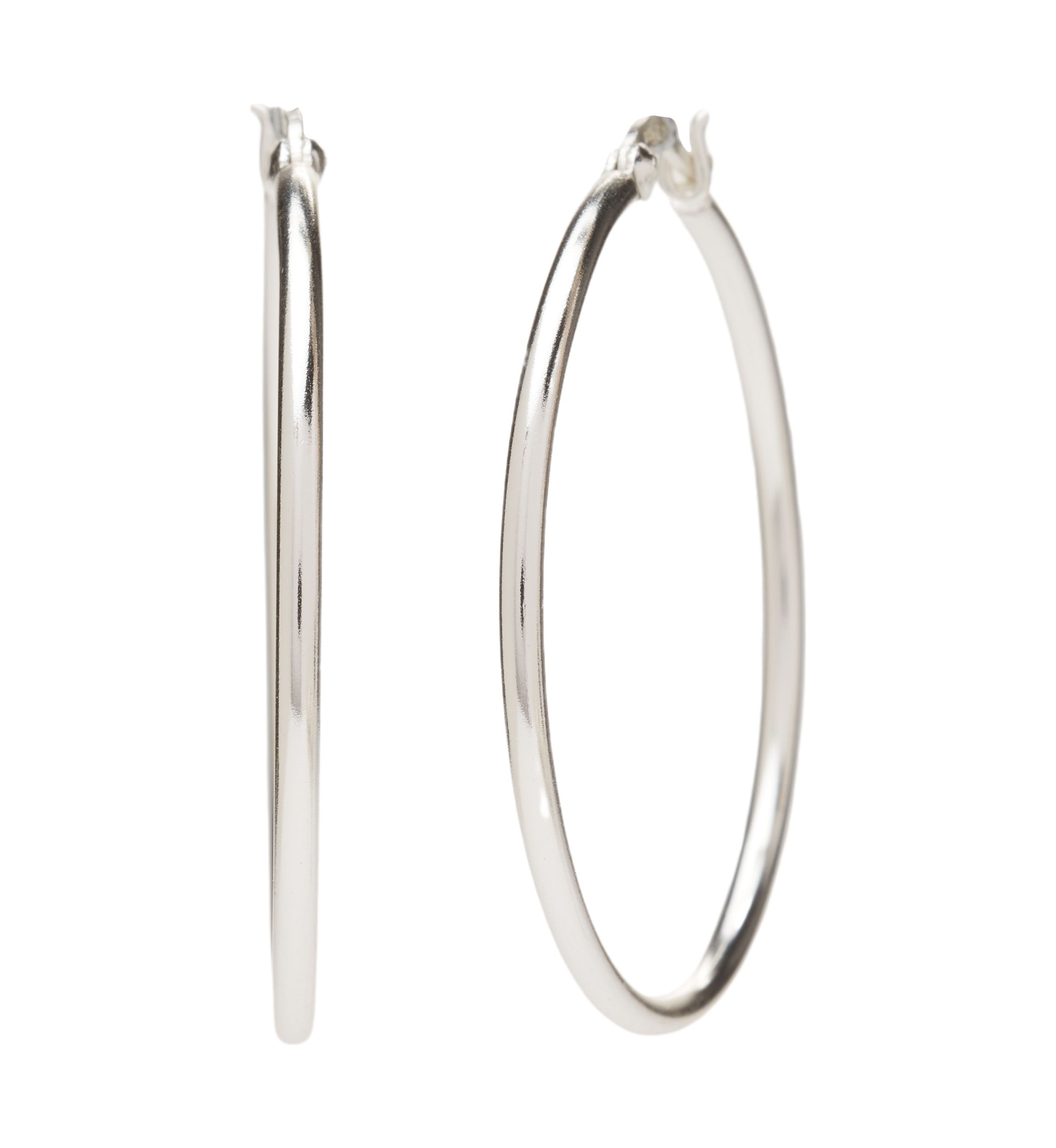 Sterling Silver Click Top Hoop Earrings