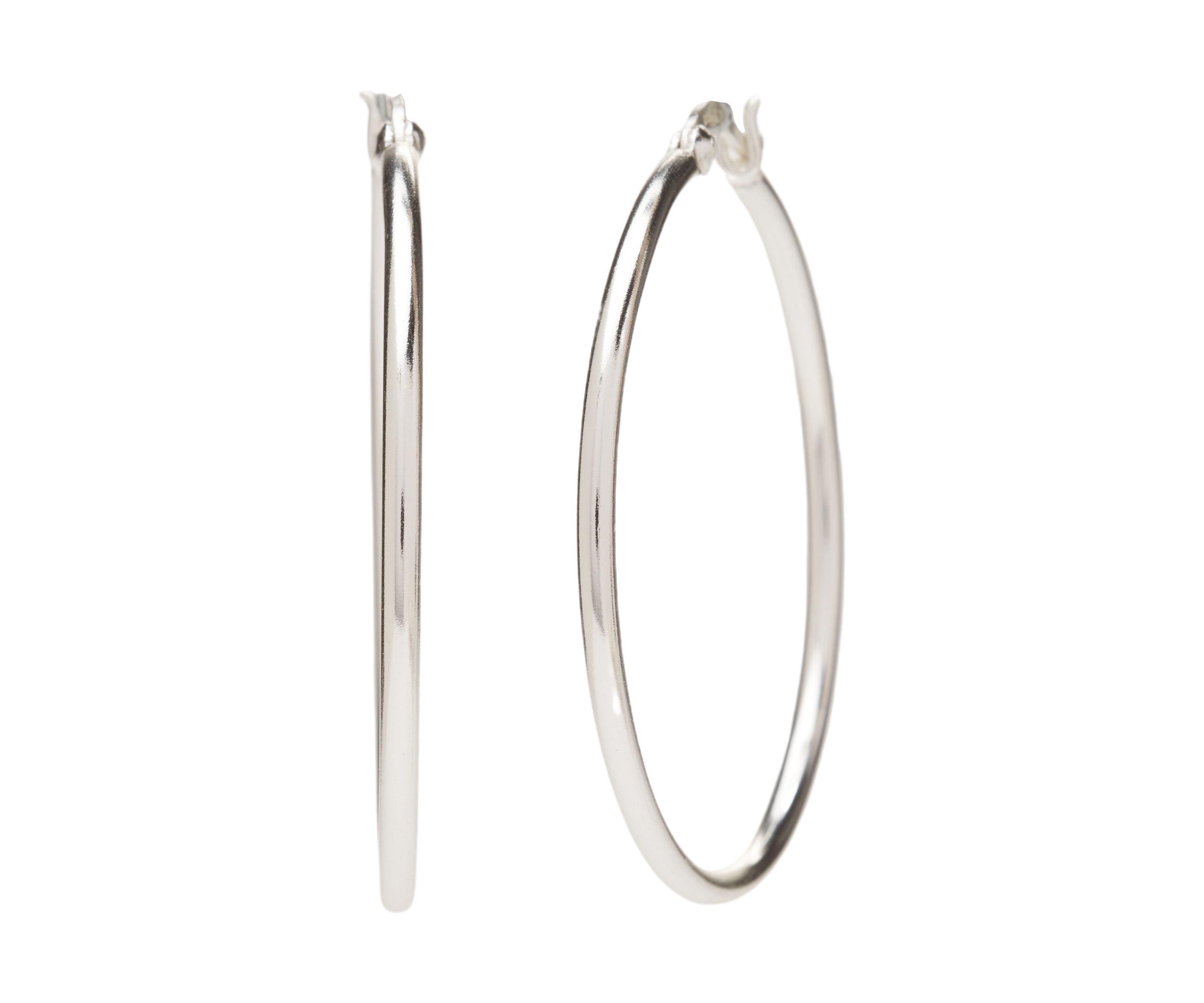Sterling Silver Click Top Hoop Earrings