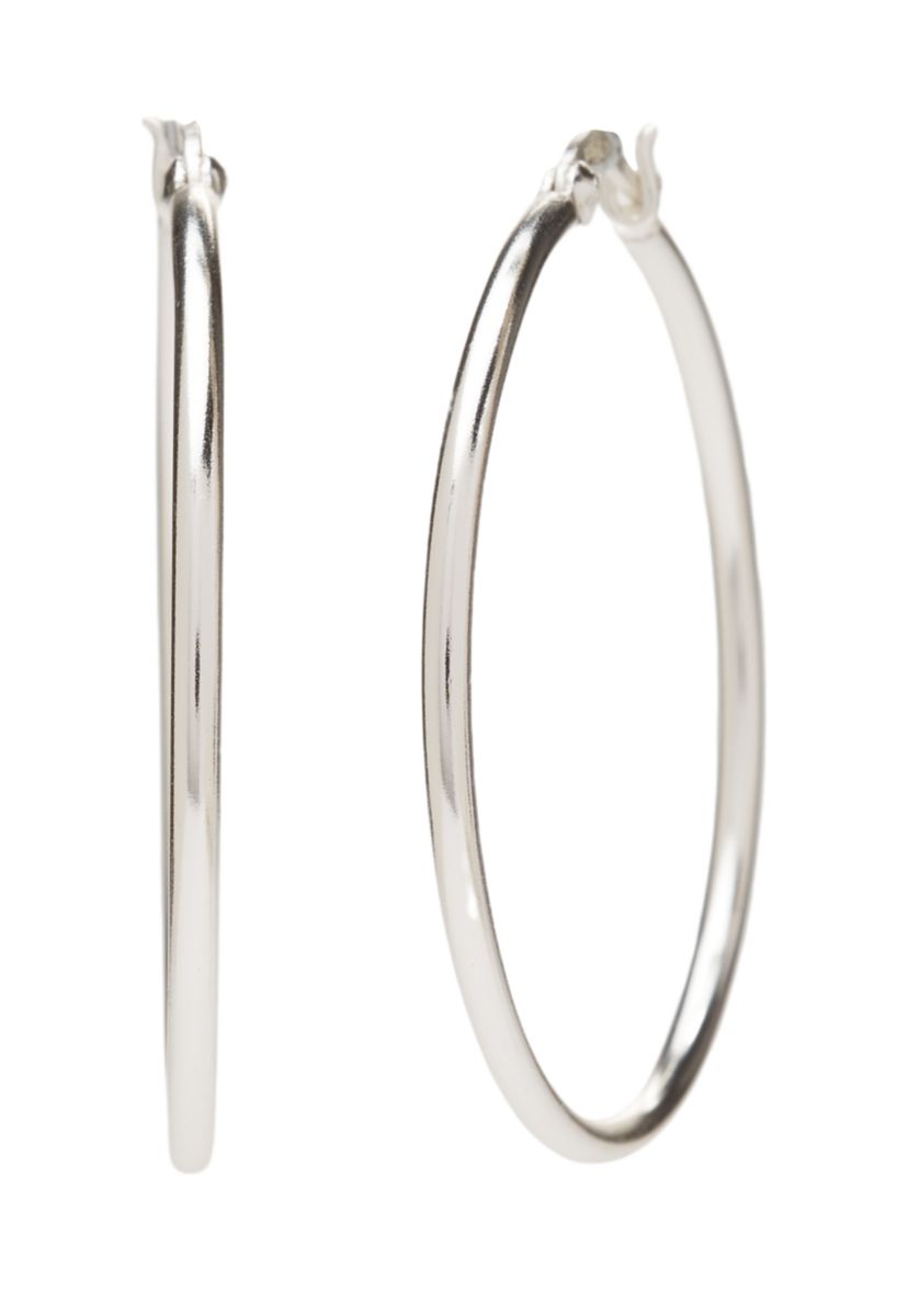 Sterling Silver Click Top Hoop Earrings