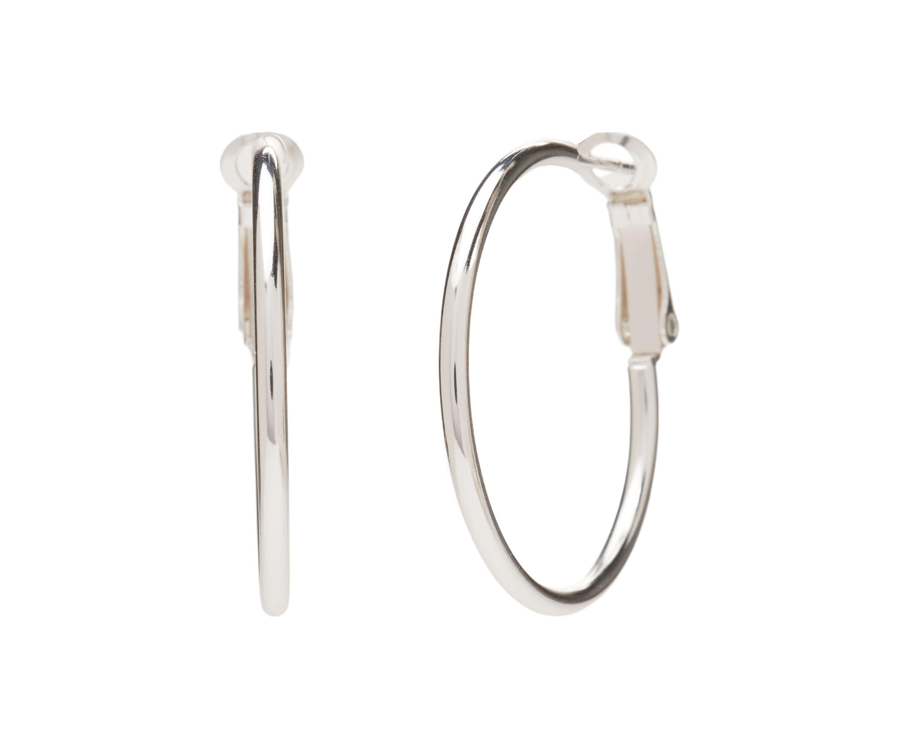 Sterling Silver Clutch Hoop Earrings