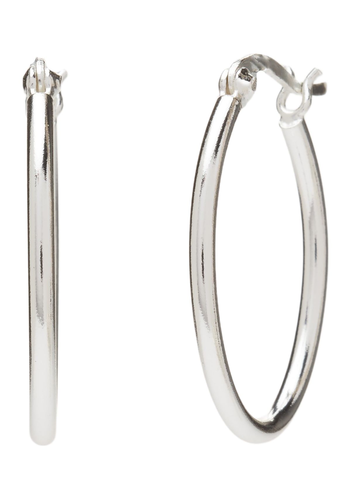Sterling Silver Tube Hoop Earrings
