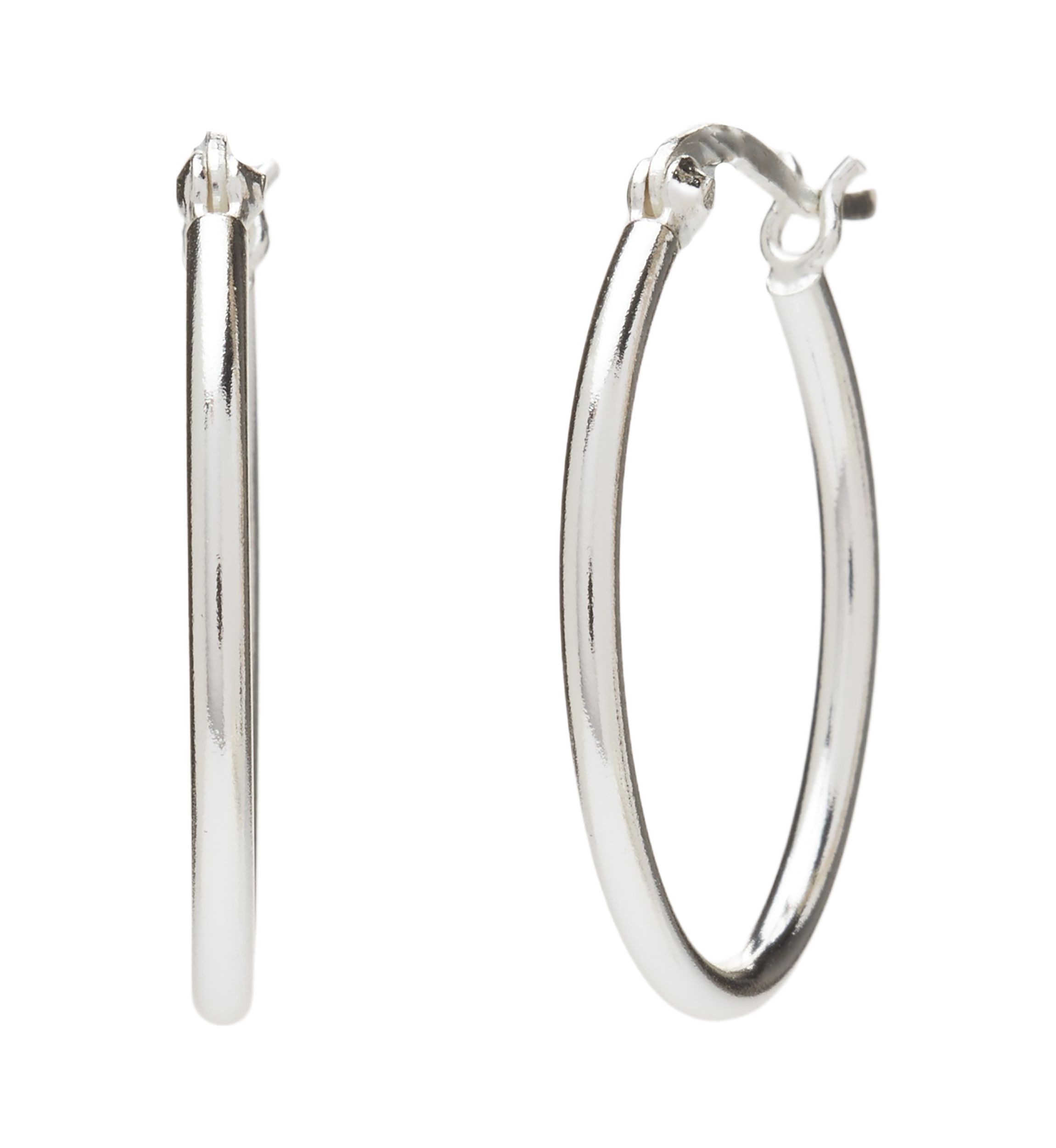 Sterling Silver Tube Hoop Earrings