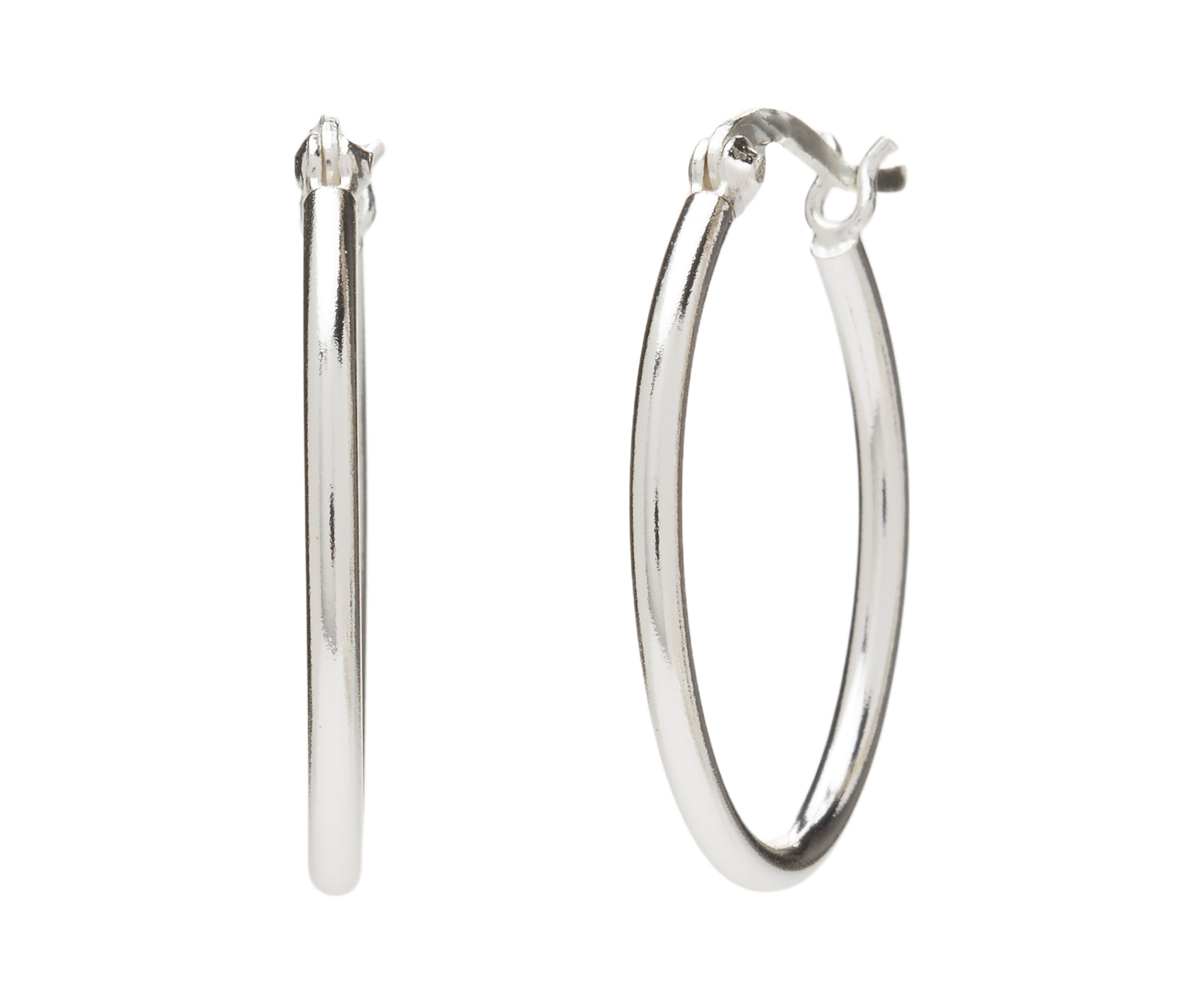 Sterling Silver Tube Hoop Earrings