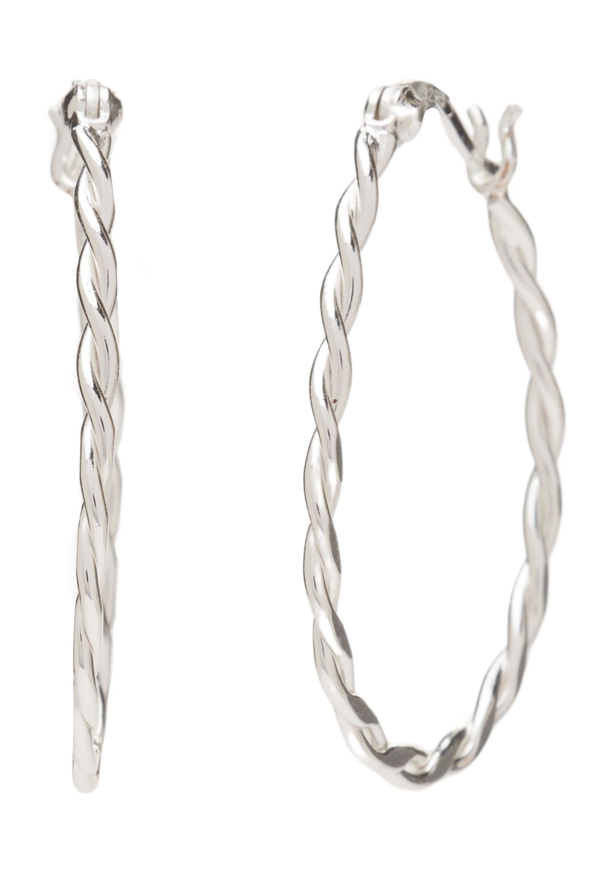 Sterling Silver Twist Hoop Earrings