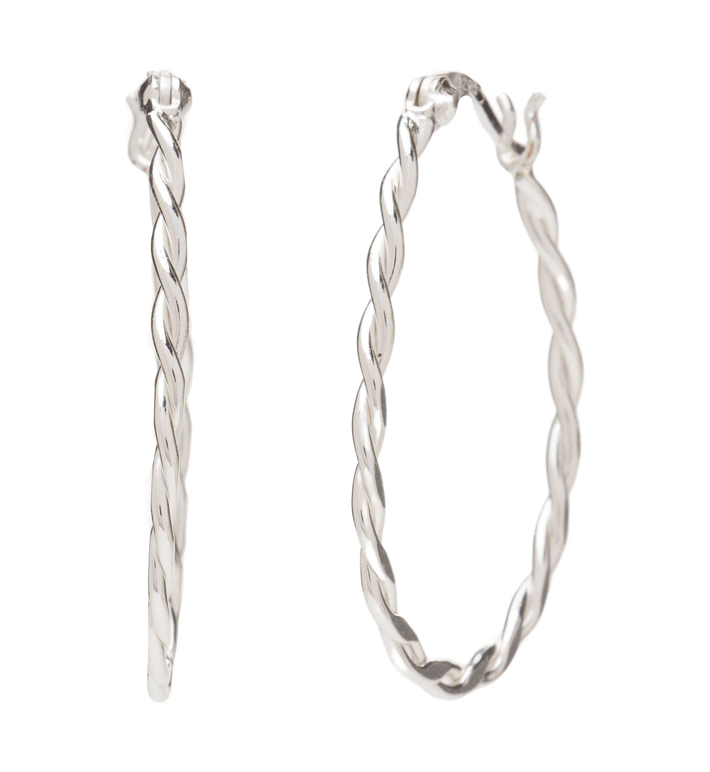 Sterling Silver Twist Hoop Earrings