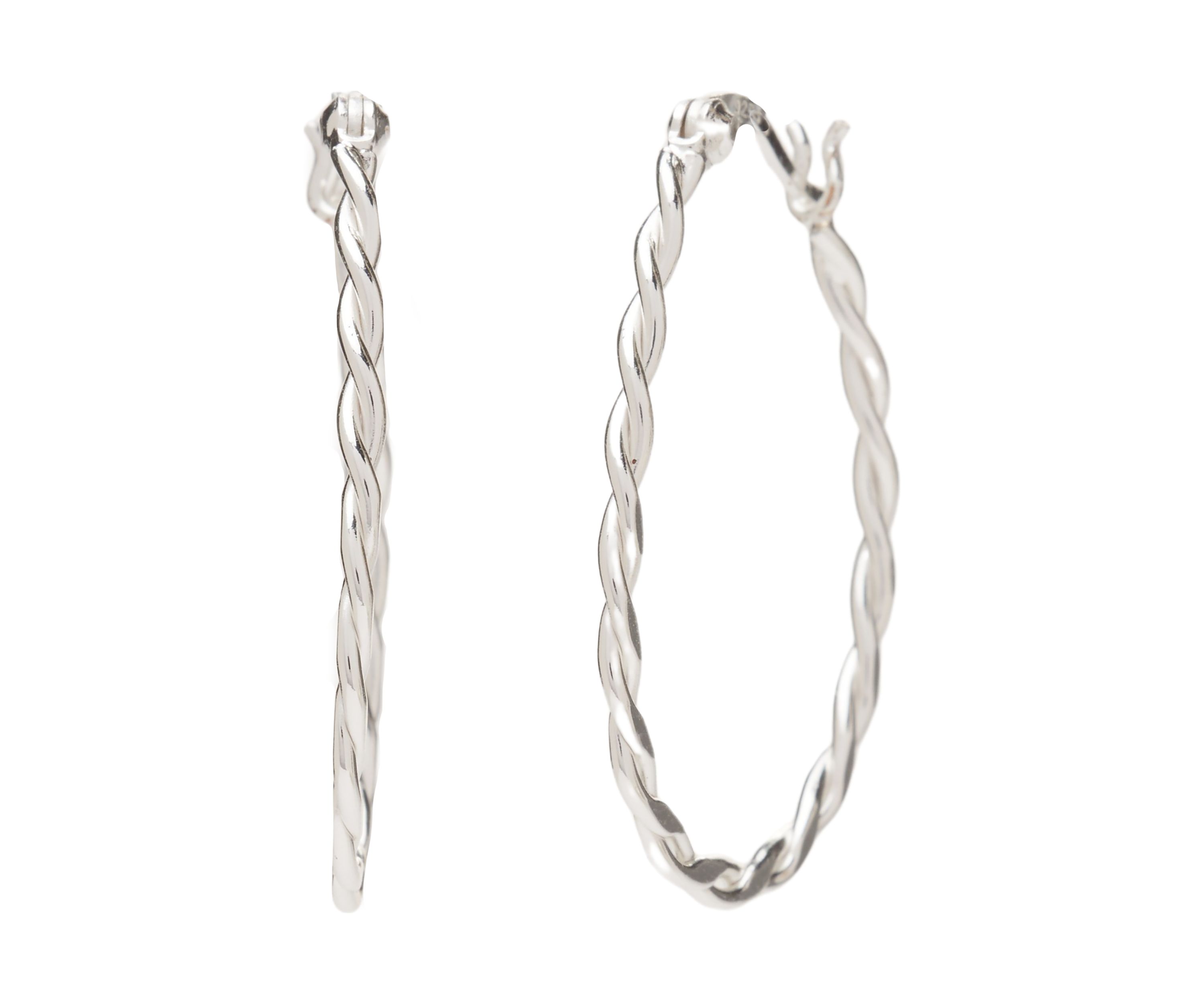 Sterling Silver Twist Hoop Earrings