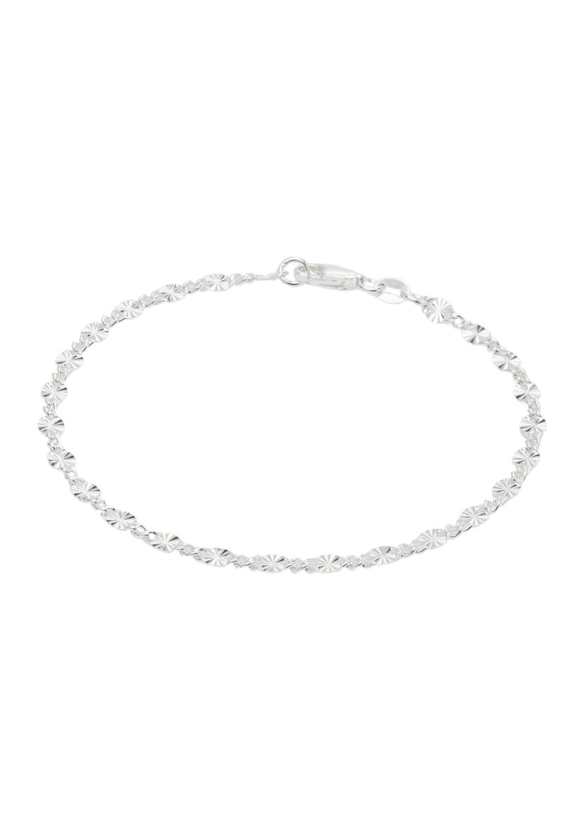 Sterling Silver Oval Disc Chain Bracelet