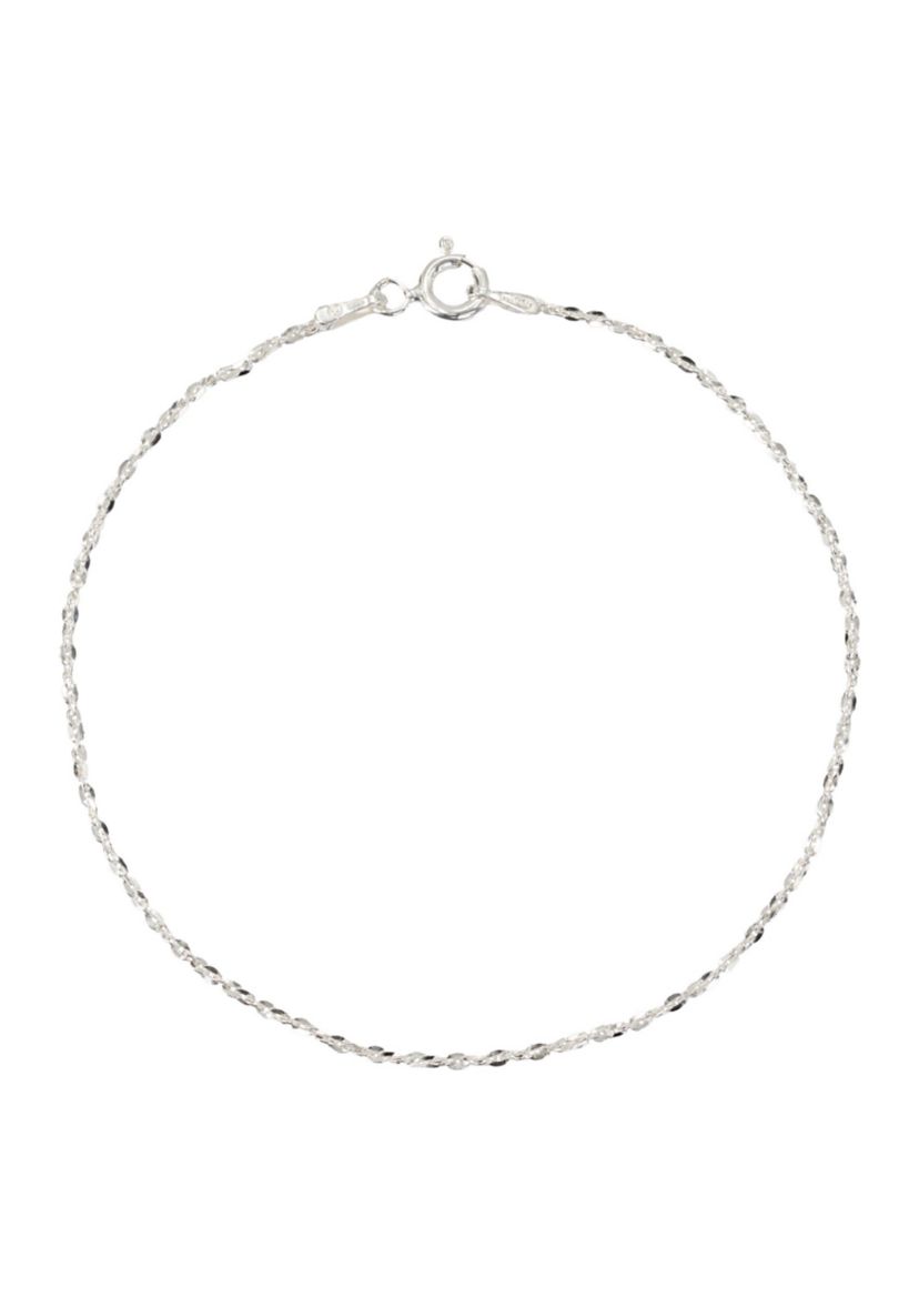 Sterling Silver Tiny Sparkle Chain Bracelet