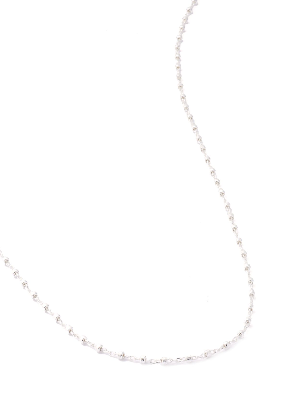 Sterling Silver Chain Bead Necklace