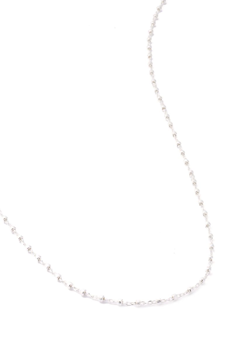 Sterling Silver Chain Bead Necklace