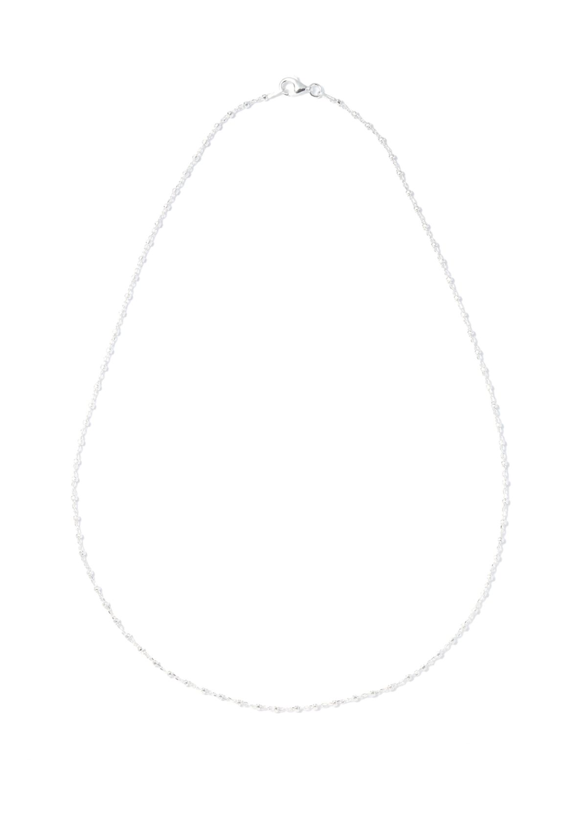 Sterling Silver Chain Bead Necklace