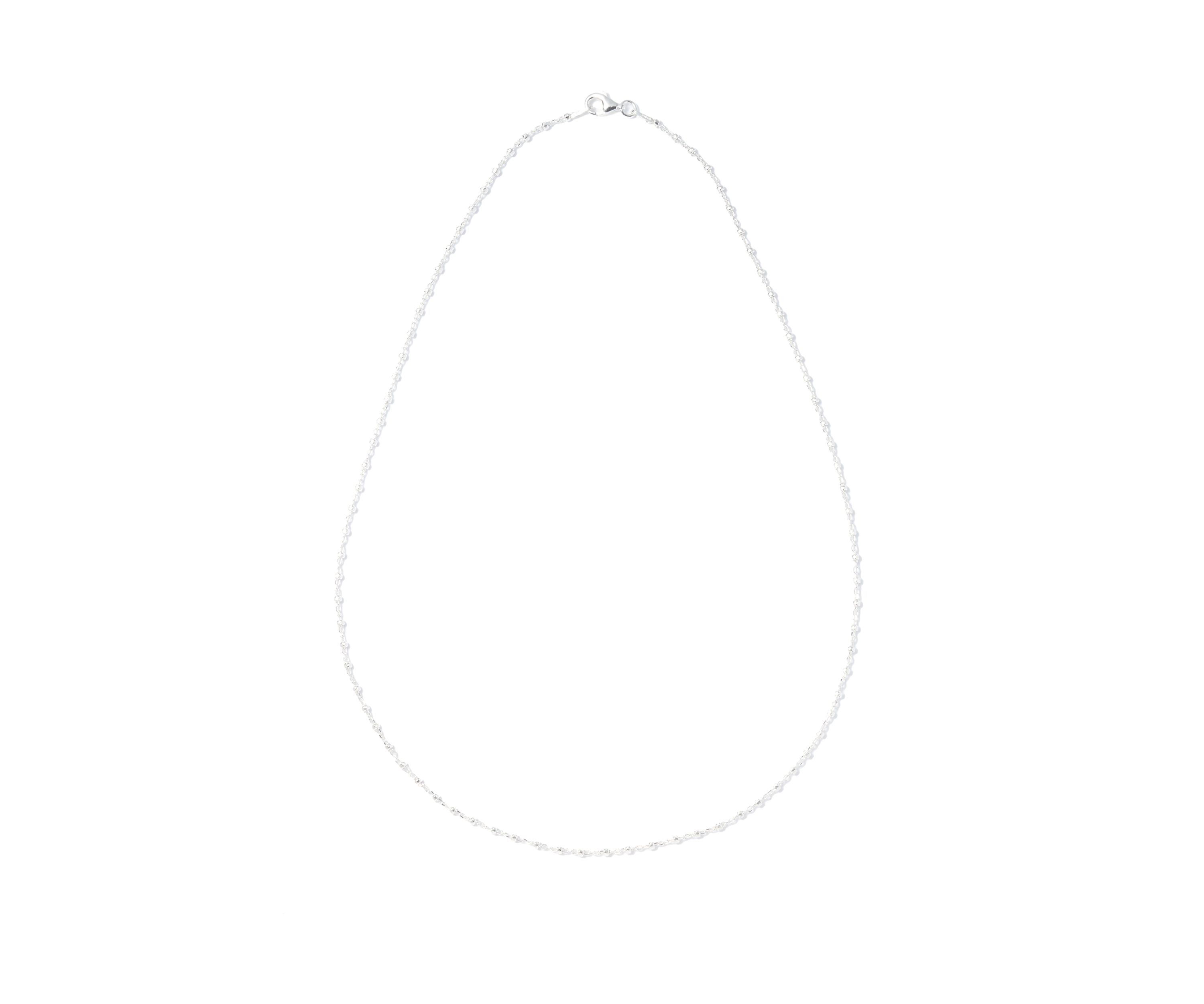 Sterling Silver Chain Bead Necklace