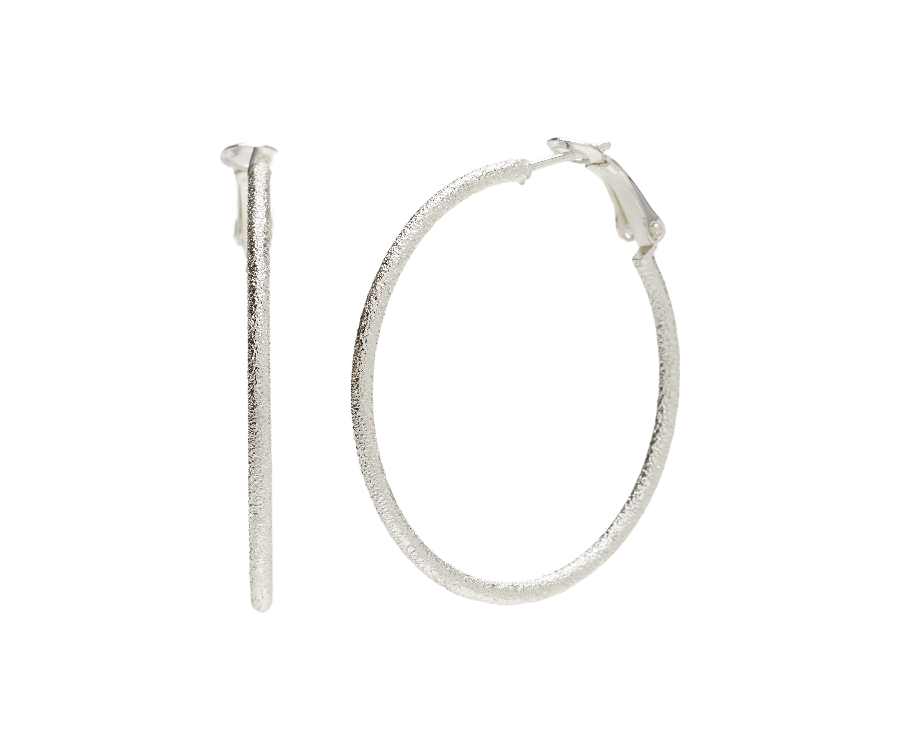 Silver Plated Click Top Hoop Earrings