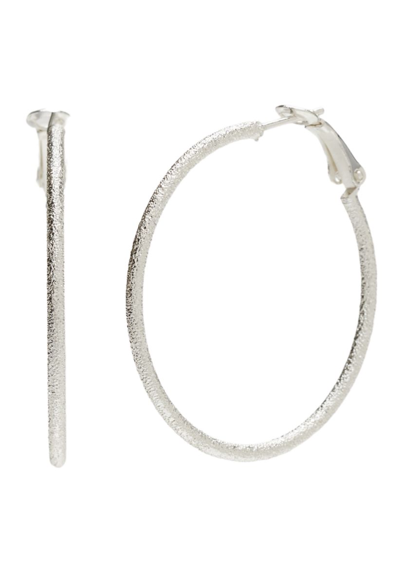 Silver Plated Click Top Hoop Earrings
