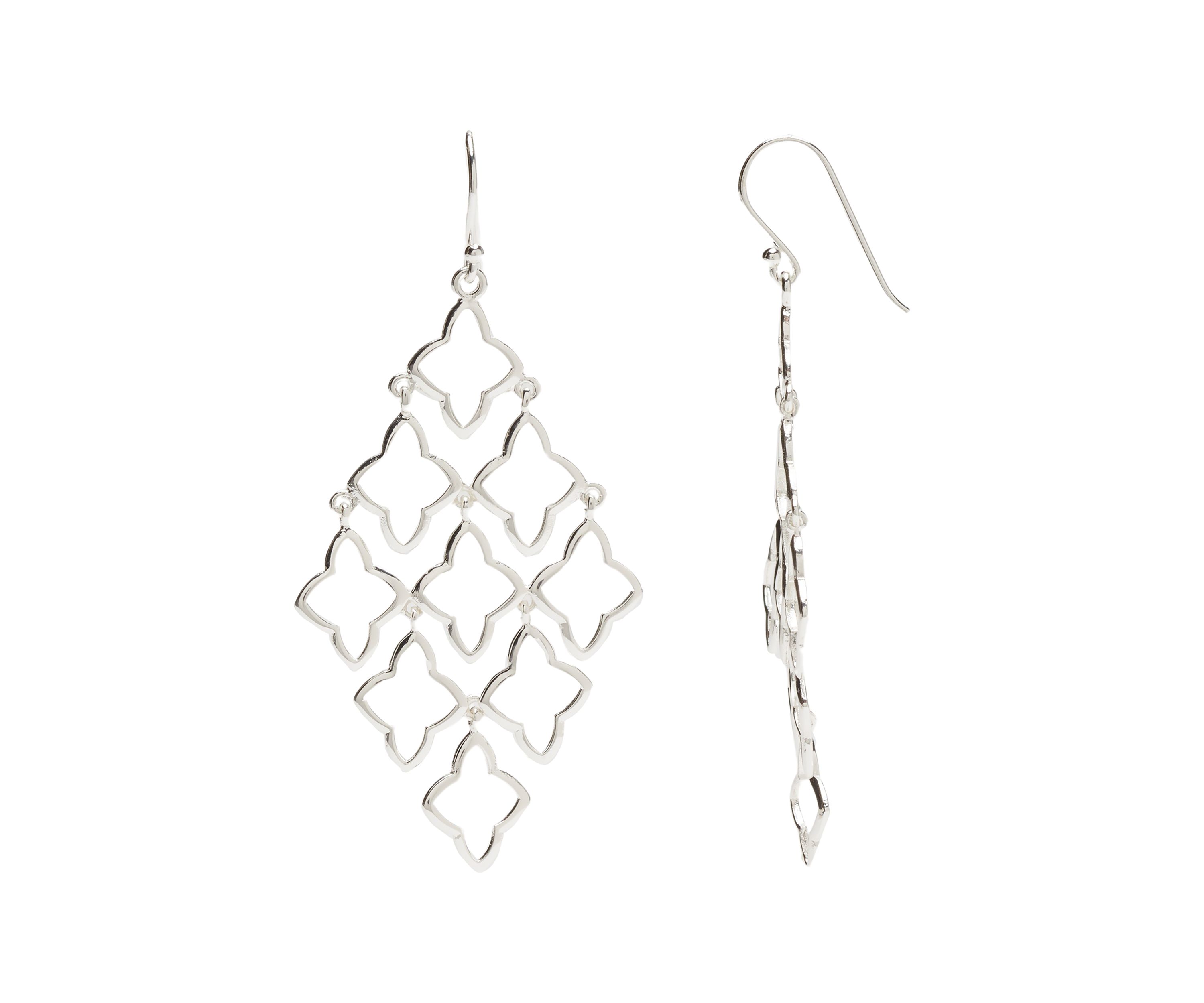 Silver Plated Long Drop Earrings