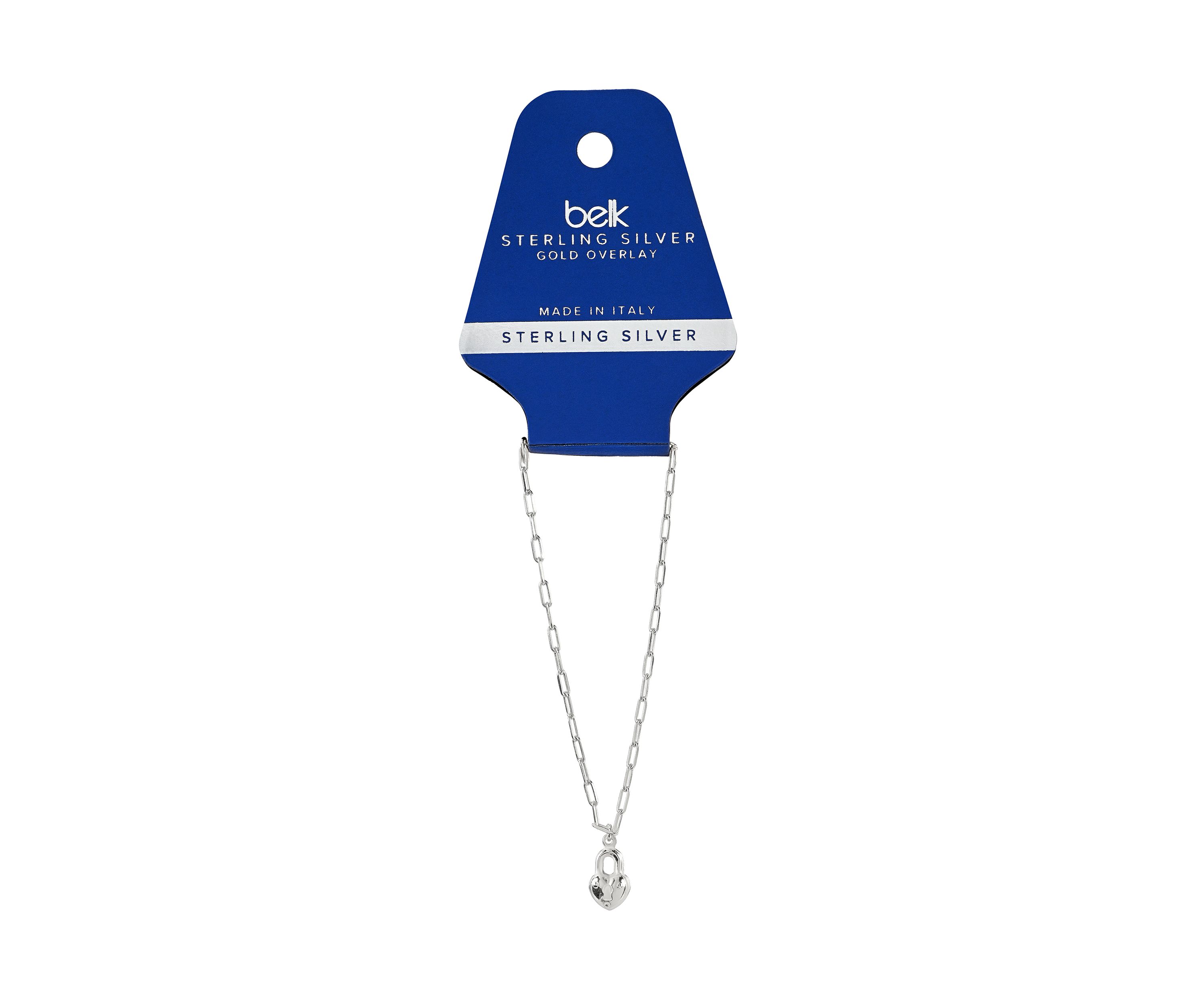 Silver Plated Heart Charm Paperclip Bracelet