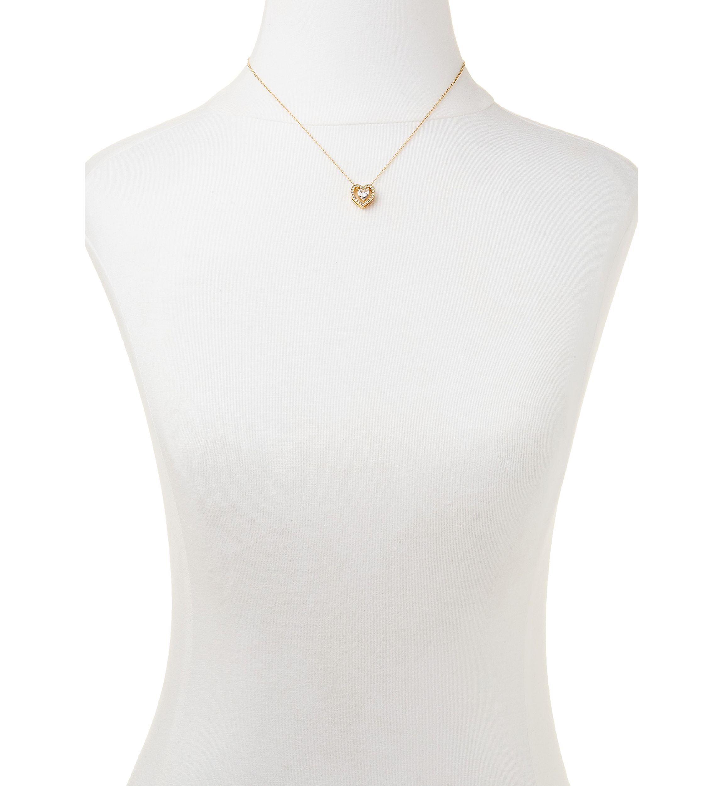 Gold Plated Heart Pendant Necklace and Earring Set