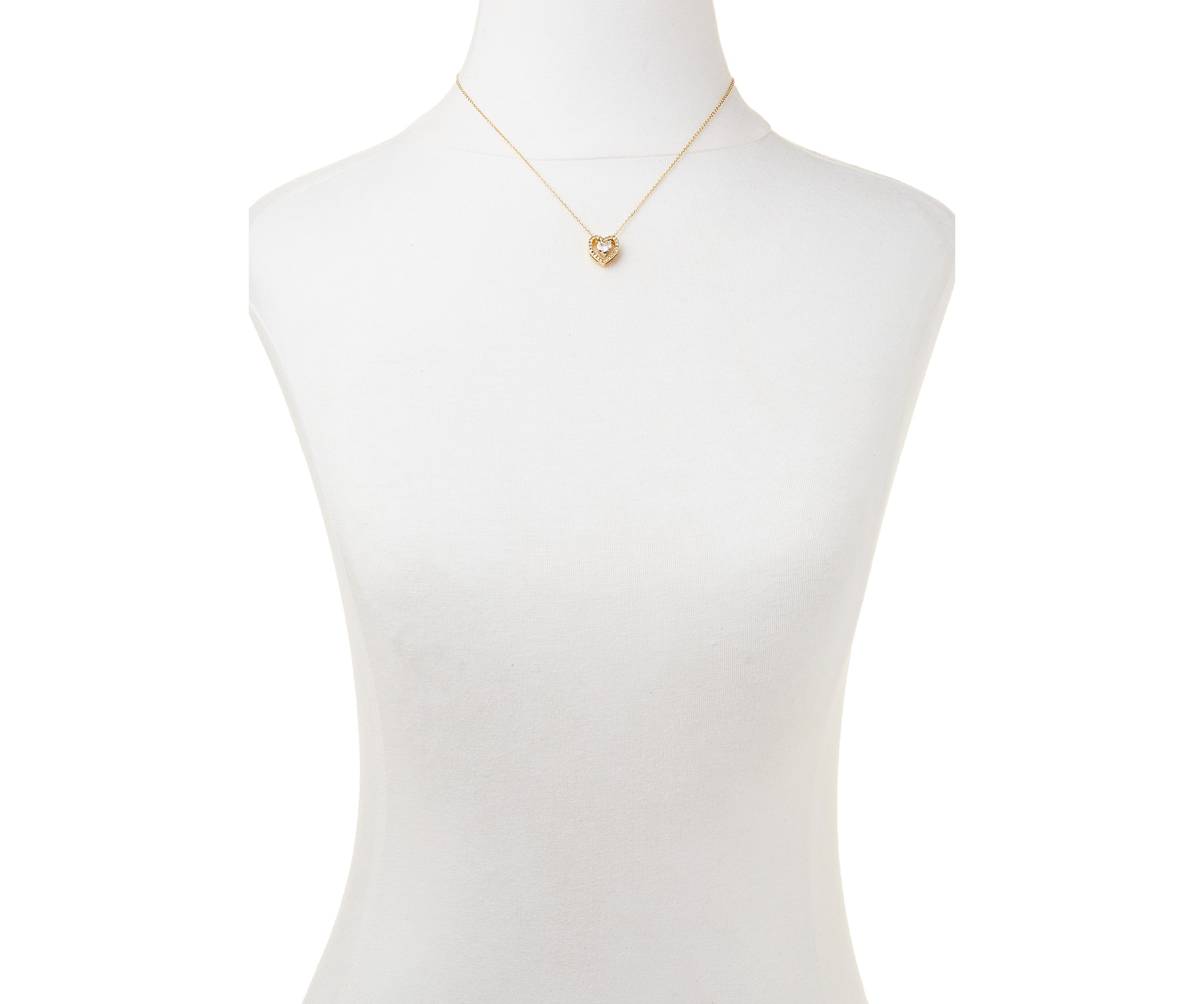 Gold Plated Heart Pendant Necklace and Earring Set