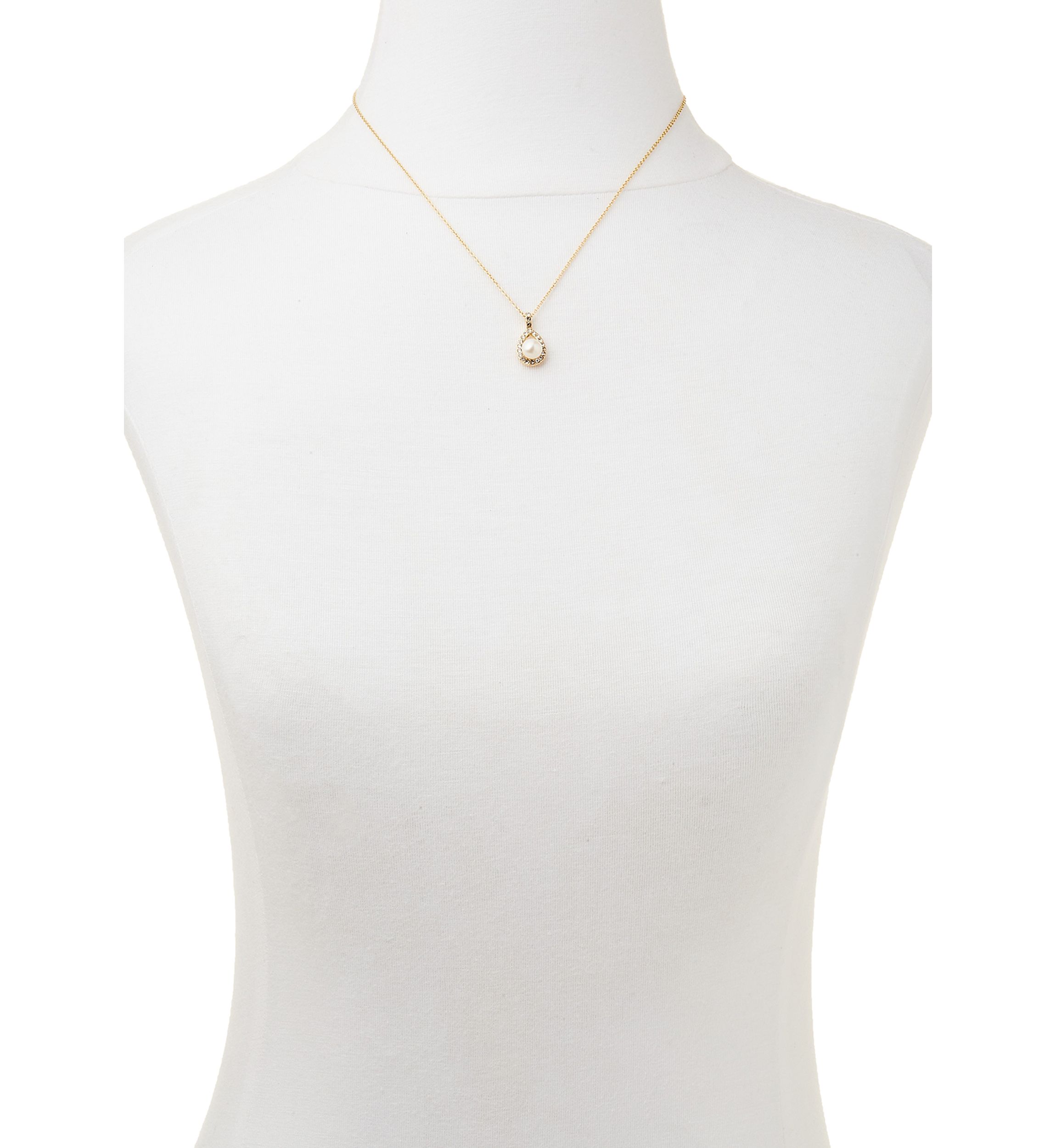 Gold Plated Pearl Pendant Necklace and Stud Set