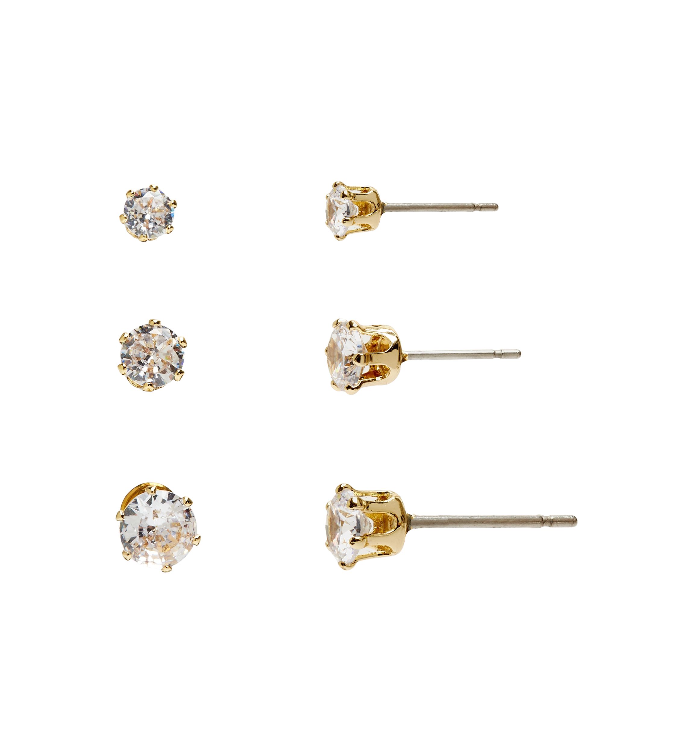 Gold Plated Hoop and Stud Earring Set