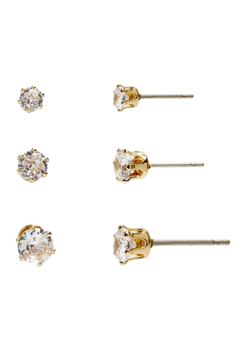 Gold Plated Hoop and Stud Earring Set