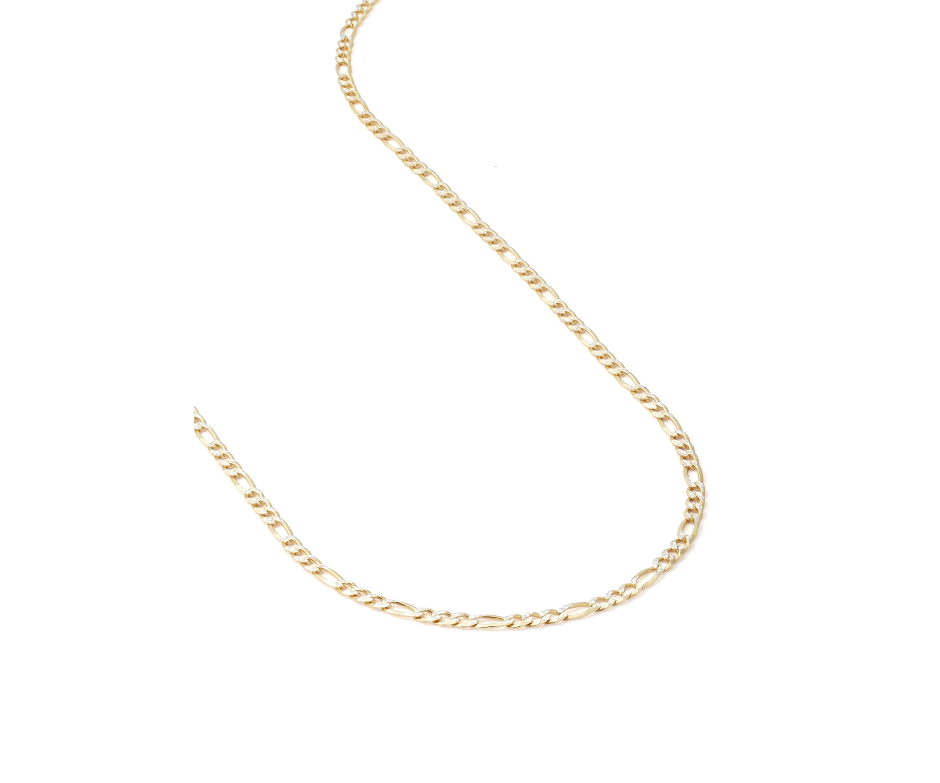Two Tone Sterling Silver Figaro Chain Necklace