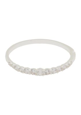 Belk Silverworks Silver Plated Cubic Zirconia Graduated Bangle Bracelet, 7.5 in -  0016812738222