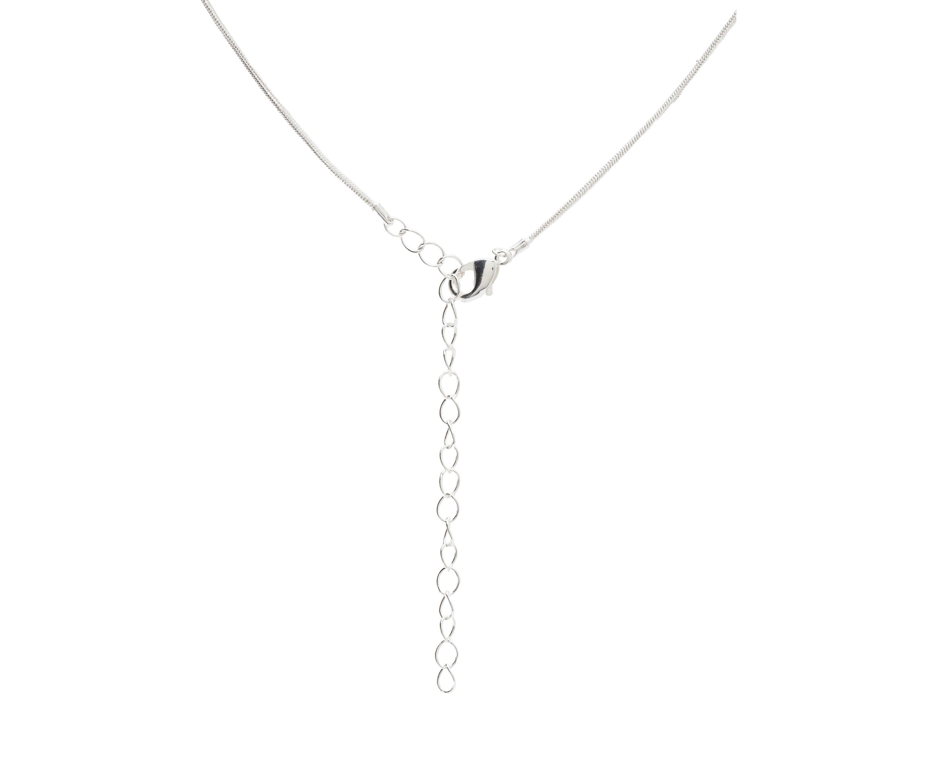 Silver Plated Half Cubic Zirconia Heart Necklace and Earring Set